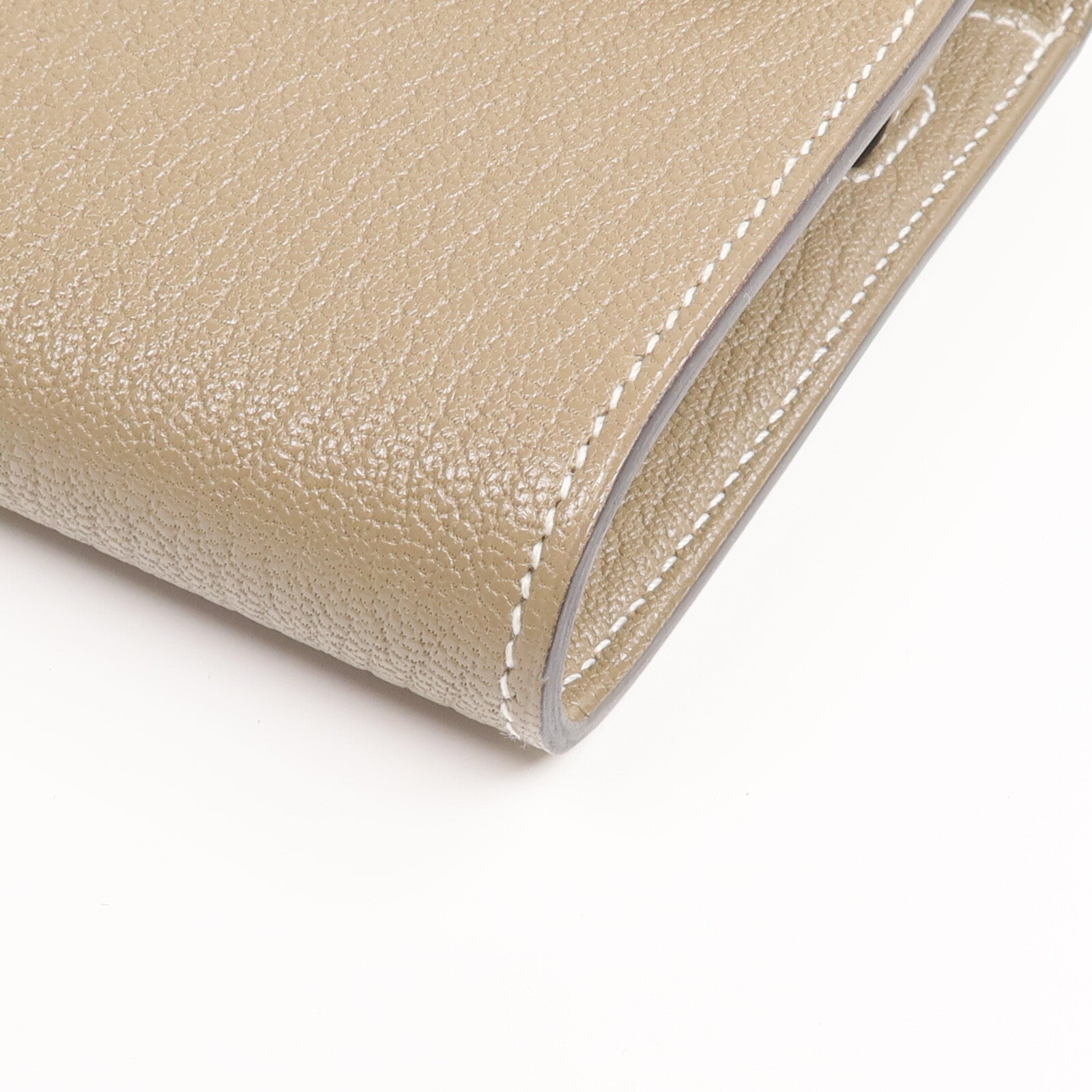 HERMES Chevre Mysore皮革Kelly To Go銀扣肩背袋Etoupe