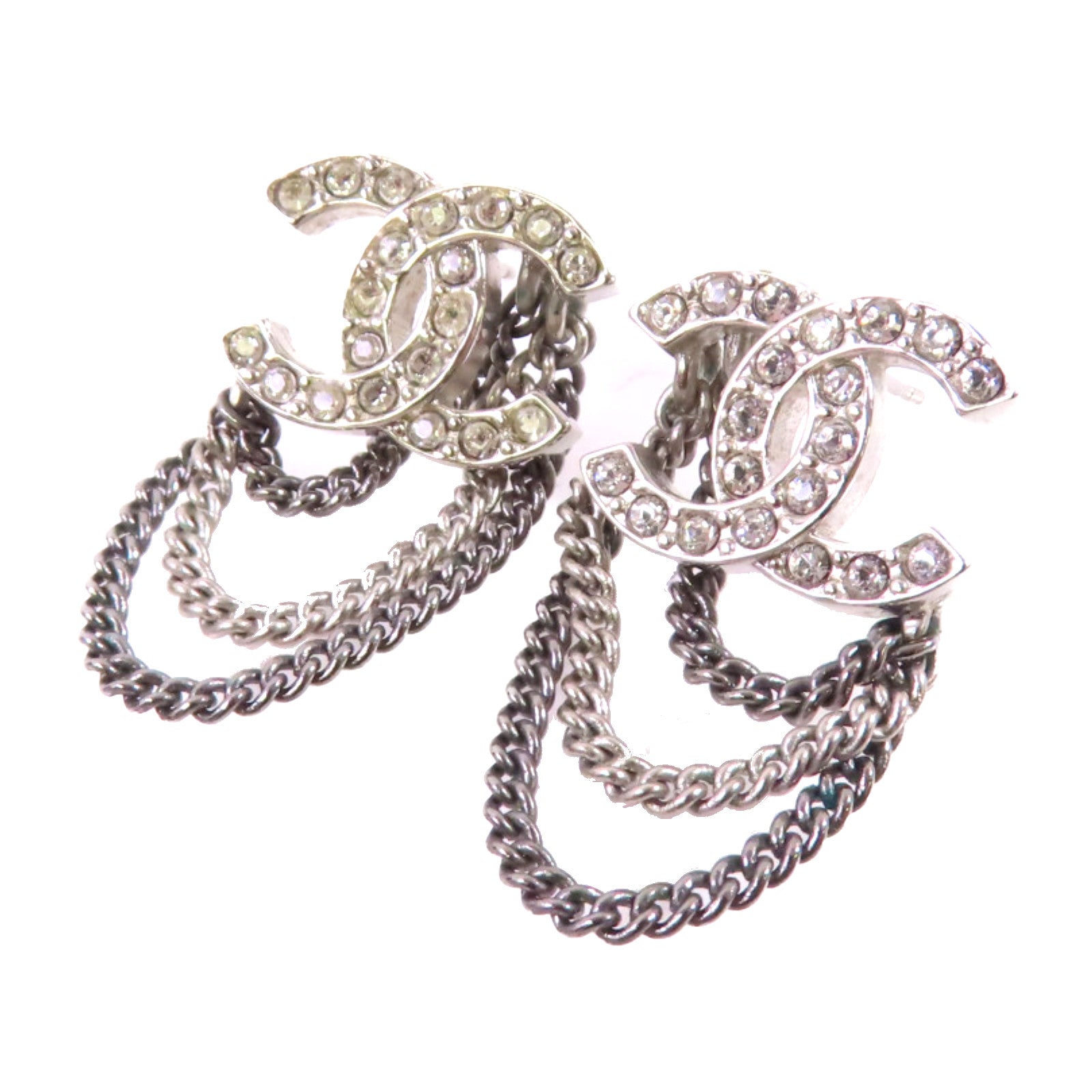 CHANEL CC Earrings A21/B Metal Rhinestones