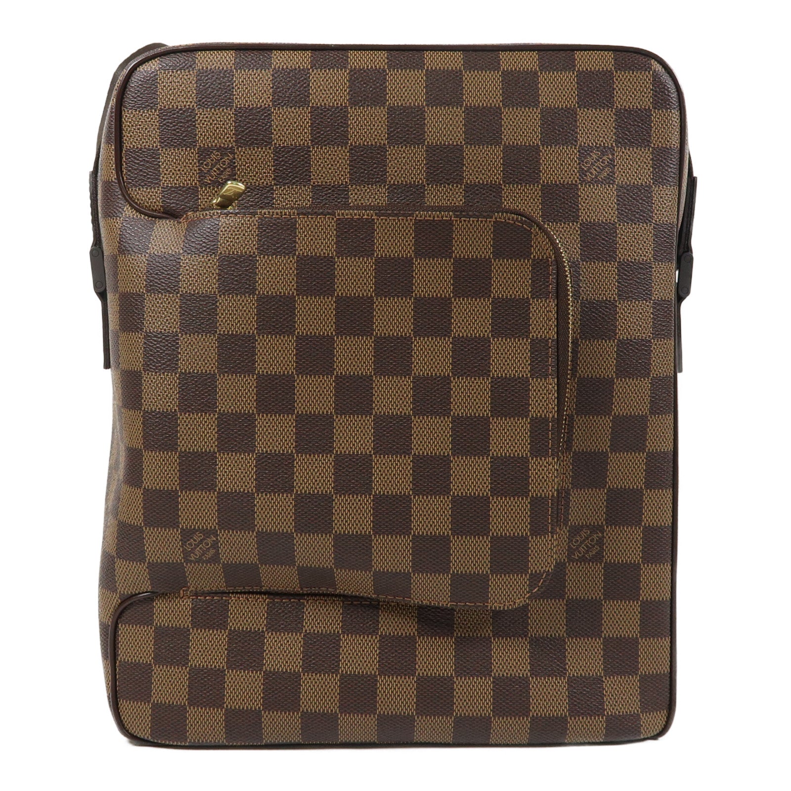 LOUIS VUITTON Damier Ebene Oraf MM金扣肩背袋啡色
