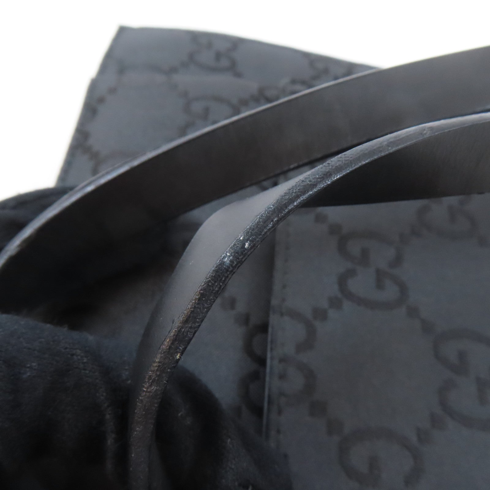 GUCCI 尼龍Shoulder Bag銀扣肩背袋黑色