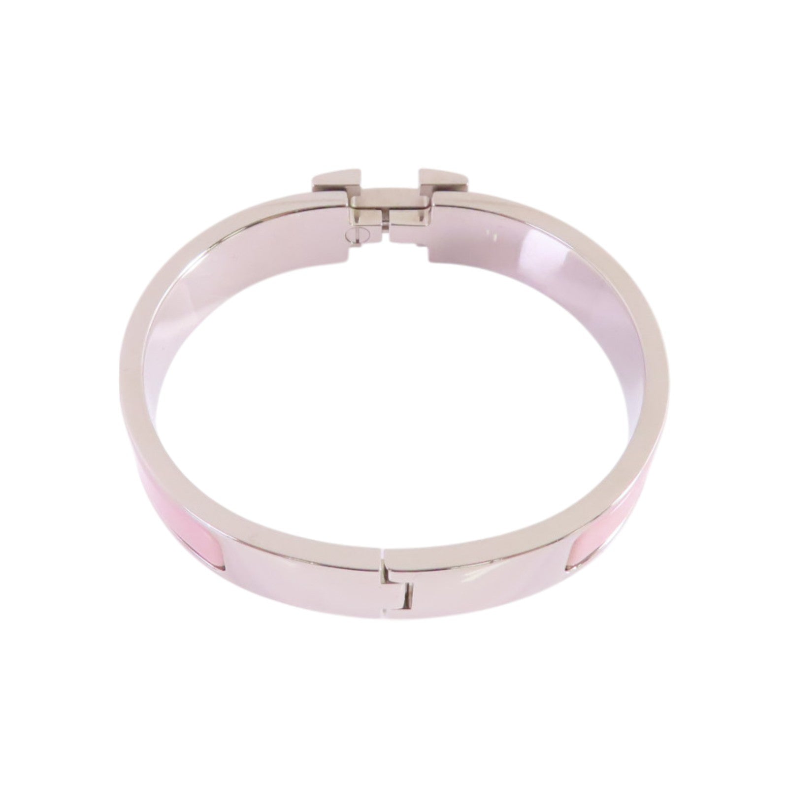HERMES 金屬/琺瑯Clic H Bracelet銀扣手鐲