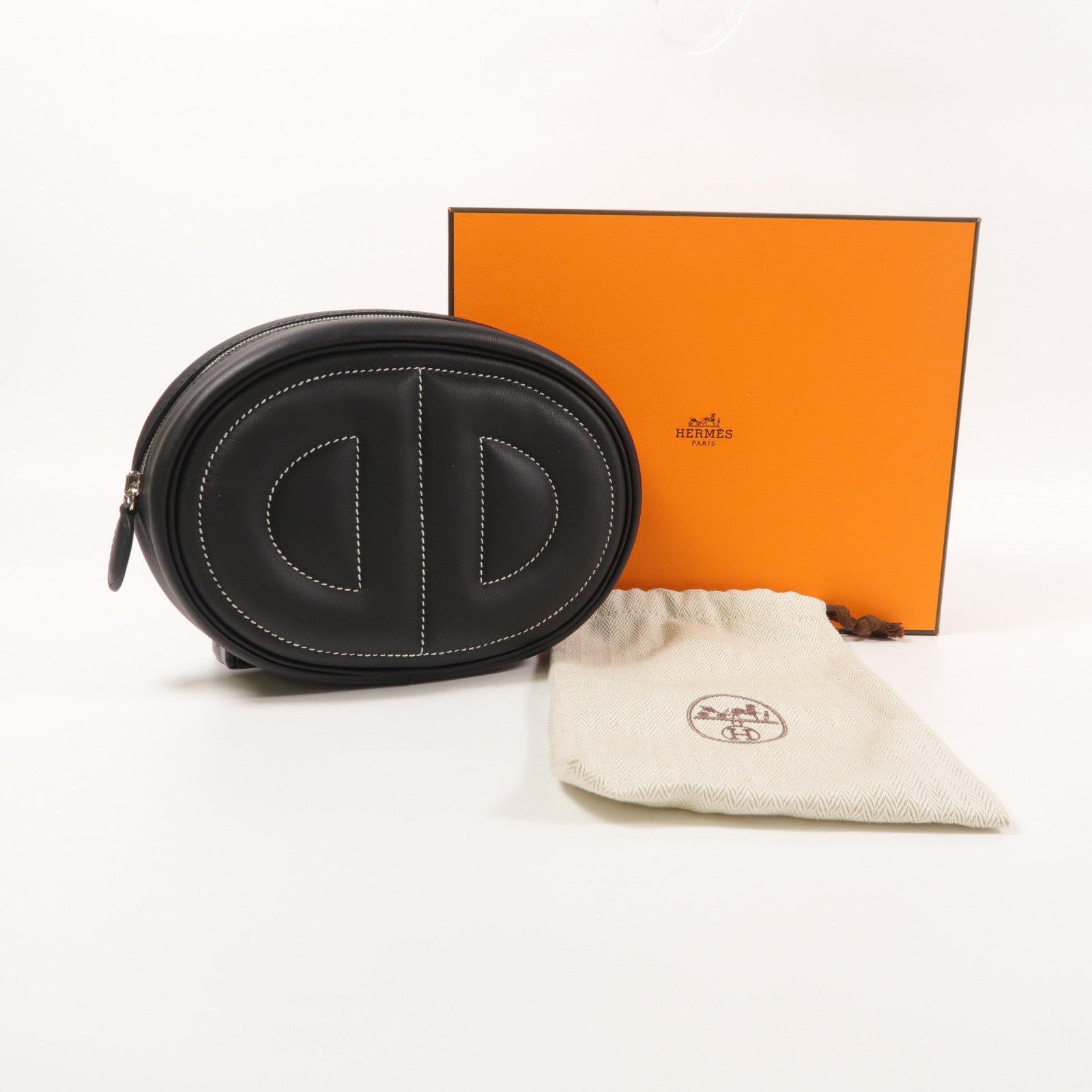 HERMES Swift皮革In The Loop Belt Bag銀扣腰包
