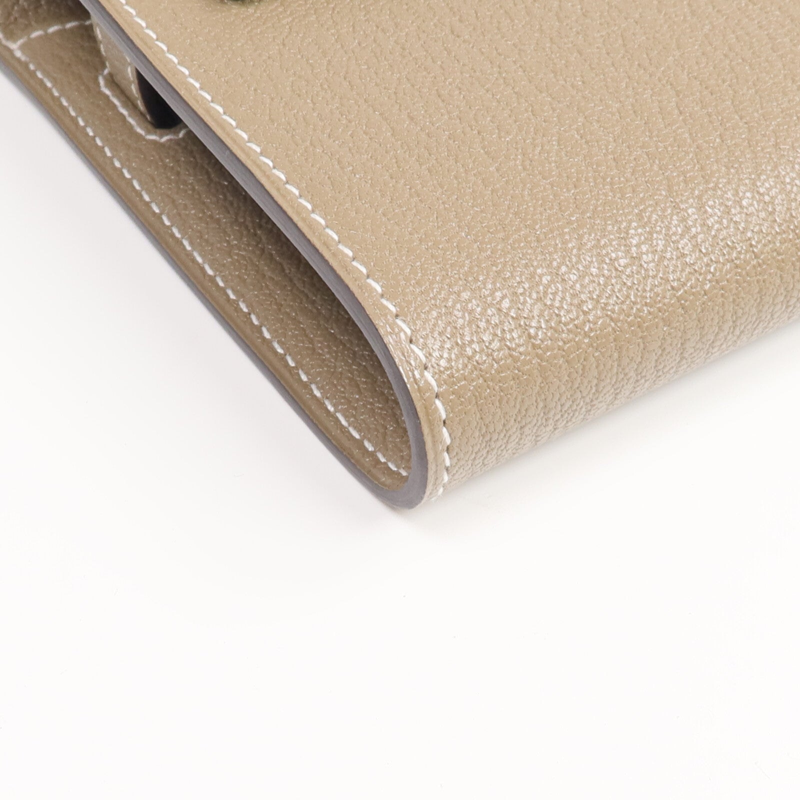 HERMES Chevre Mysore皮革Kelly To Go銀扣肩背袋Etoupe