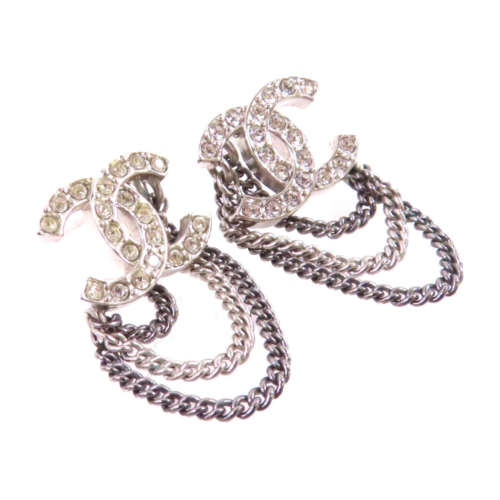 CHANEL CC Earrings A21/B Metal Rhinestones