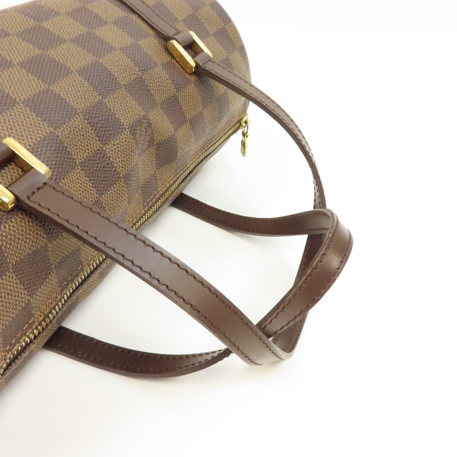 LOUIS VUITTON Damier Papillon PM金扣肩背袋啡色
