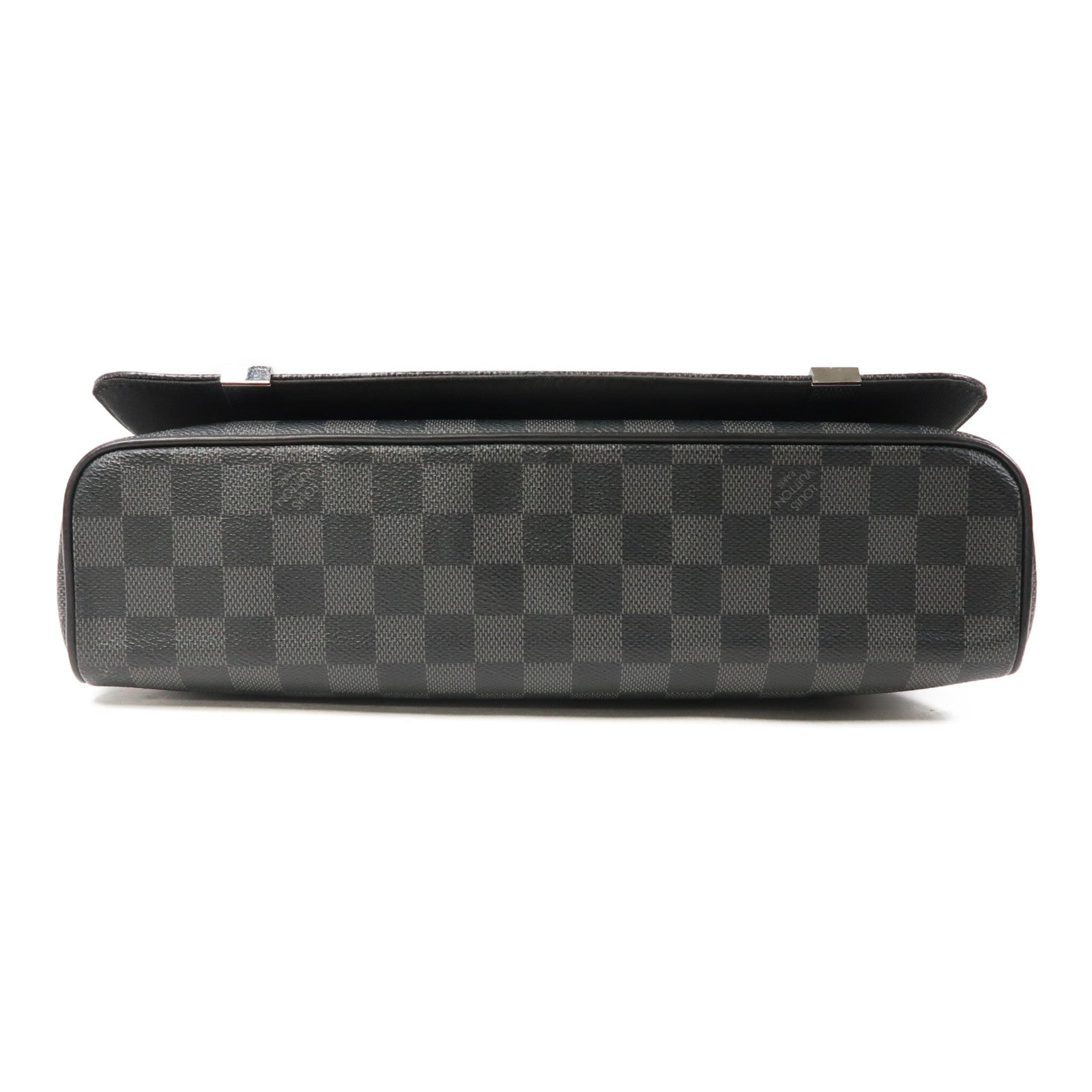 LOUIS VUITTON 【激減優惠】Damier Graphite District MM銀扣肩背袋黑色