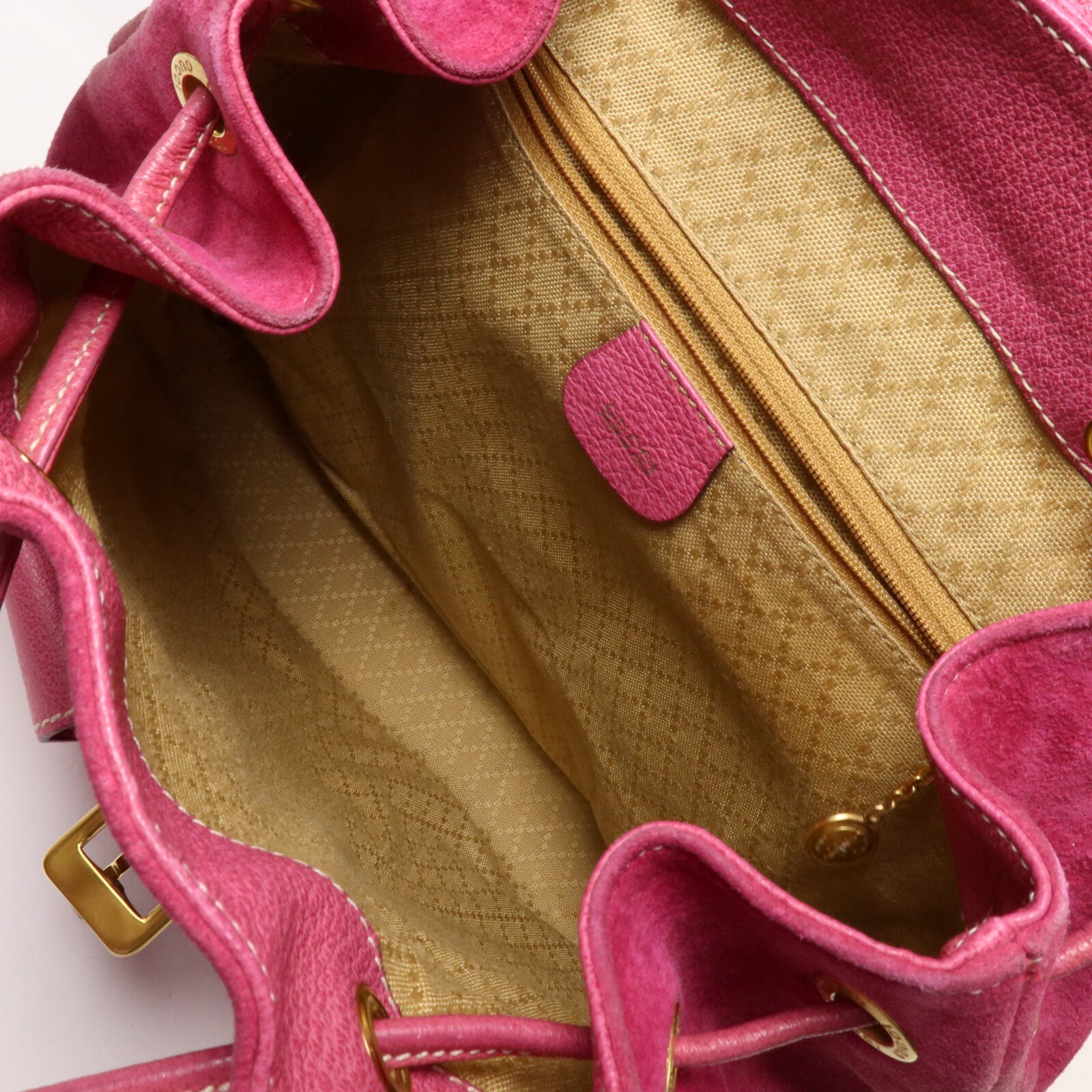 GUCCI 麂皮皮革Bamboo Backpack背包