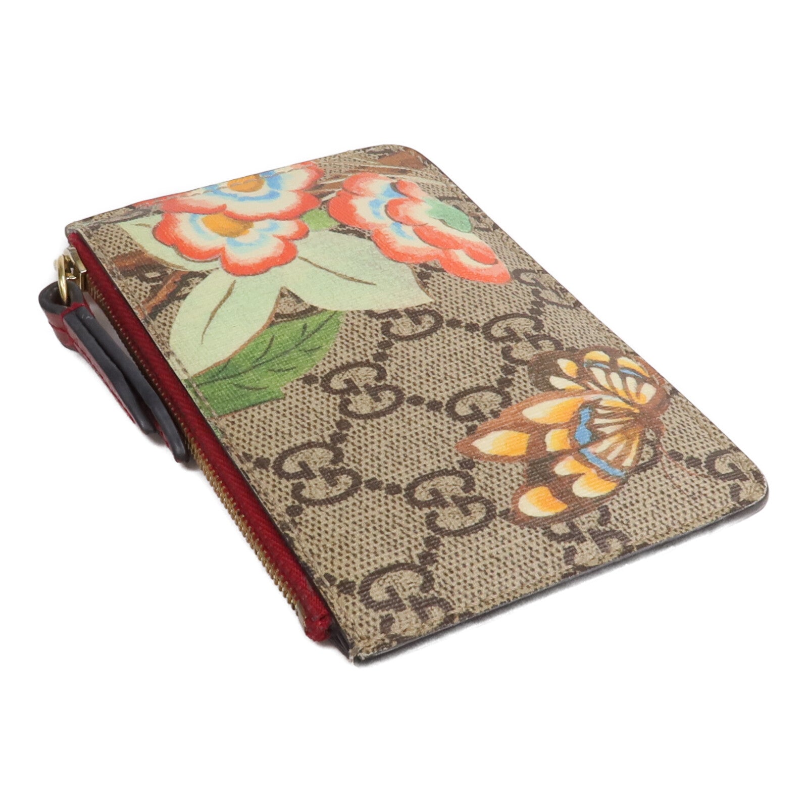 GUCCI 塗層帆布Coin/Card Case金扣零錢包/卡片套