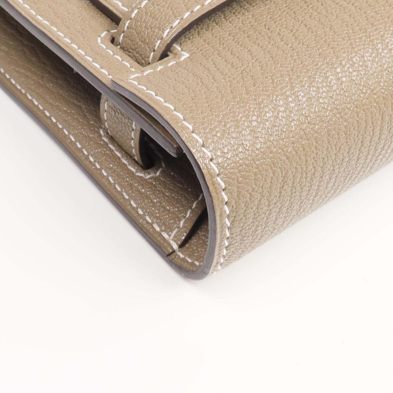 HERMES Chevre Mysore皮革Kelly To Go銀扣肩背袋Etoupe