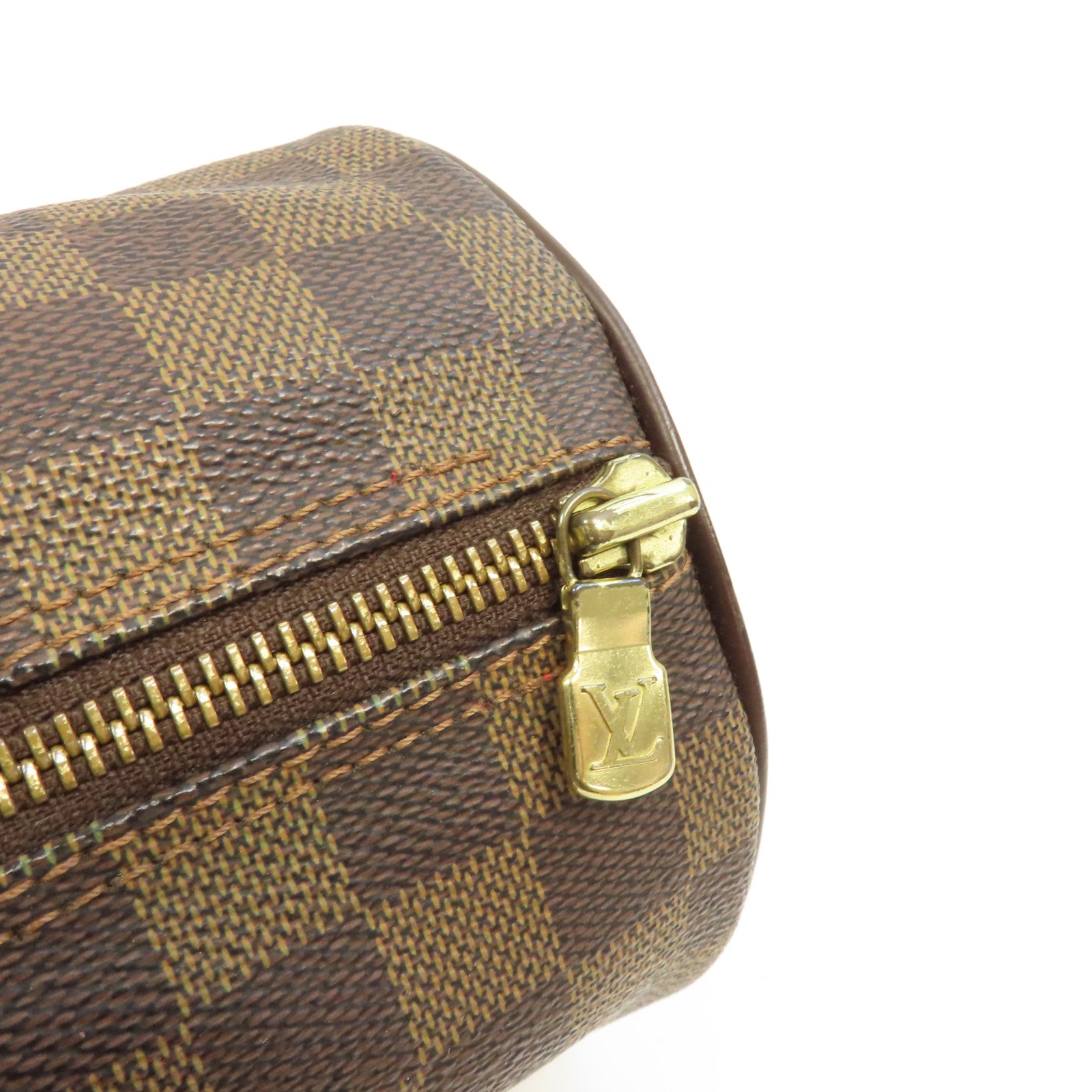 LOUIS VUITTON Damier Papillon PM金扣肩背袋啡色