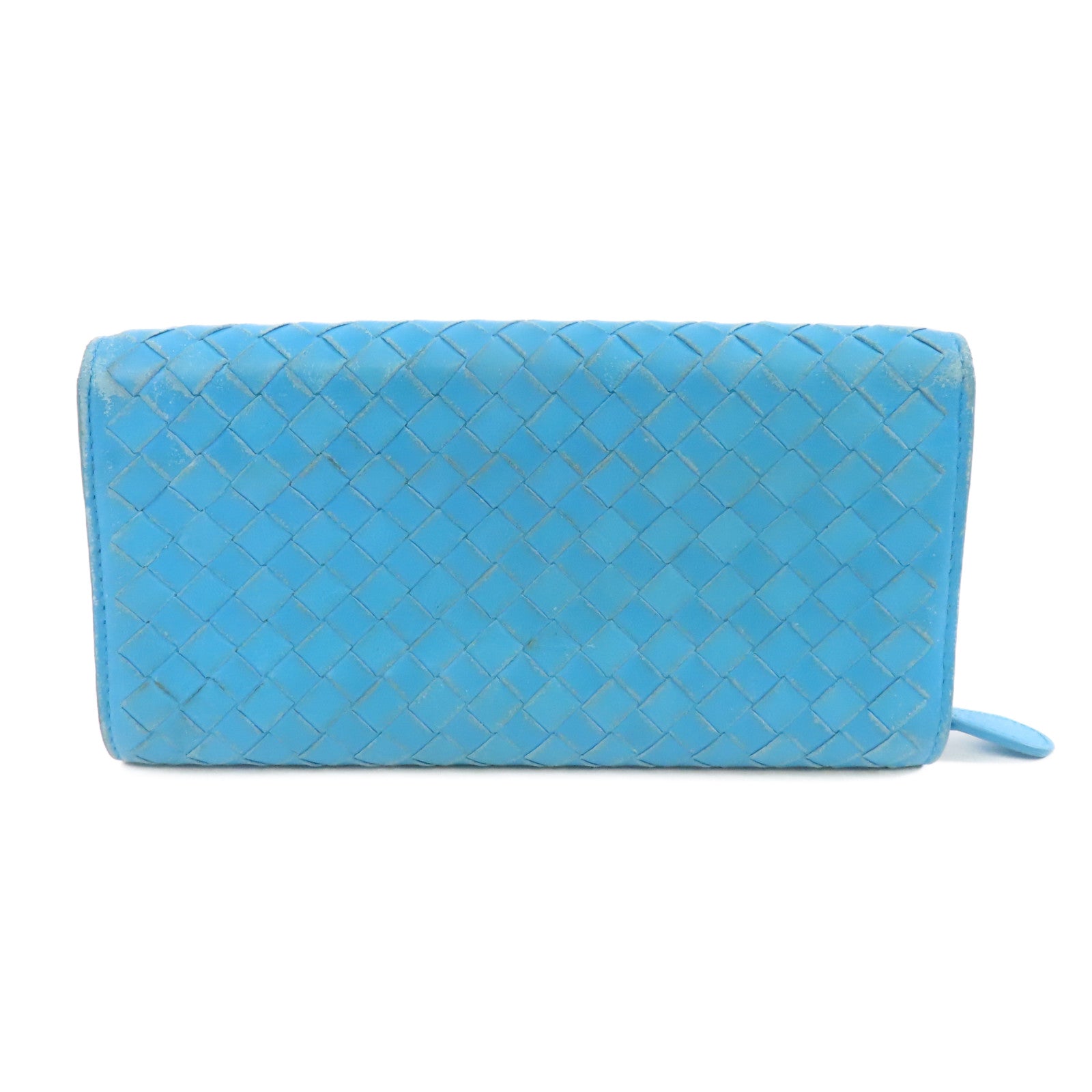 BOTTEGA VENETA 【激減優惠】皮革Long Wallet長錢包綠松石色