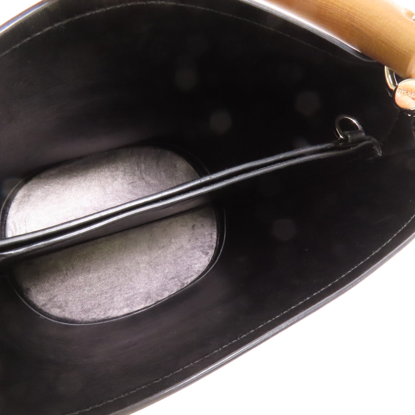 PRADA 牛皮皮革Bucket Bag銀扣手挽肩背兩用袋