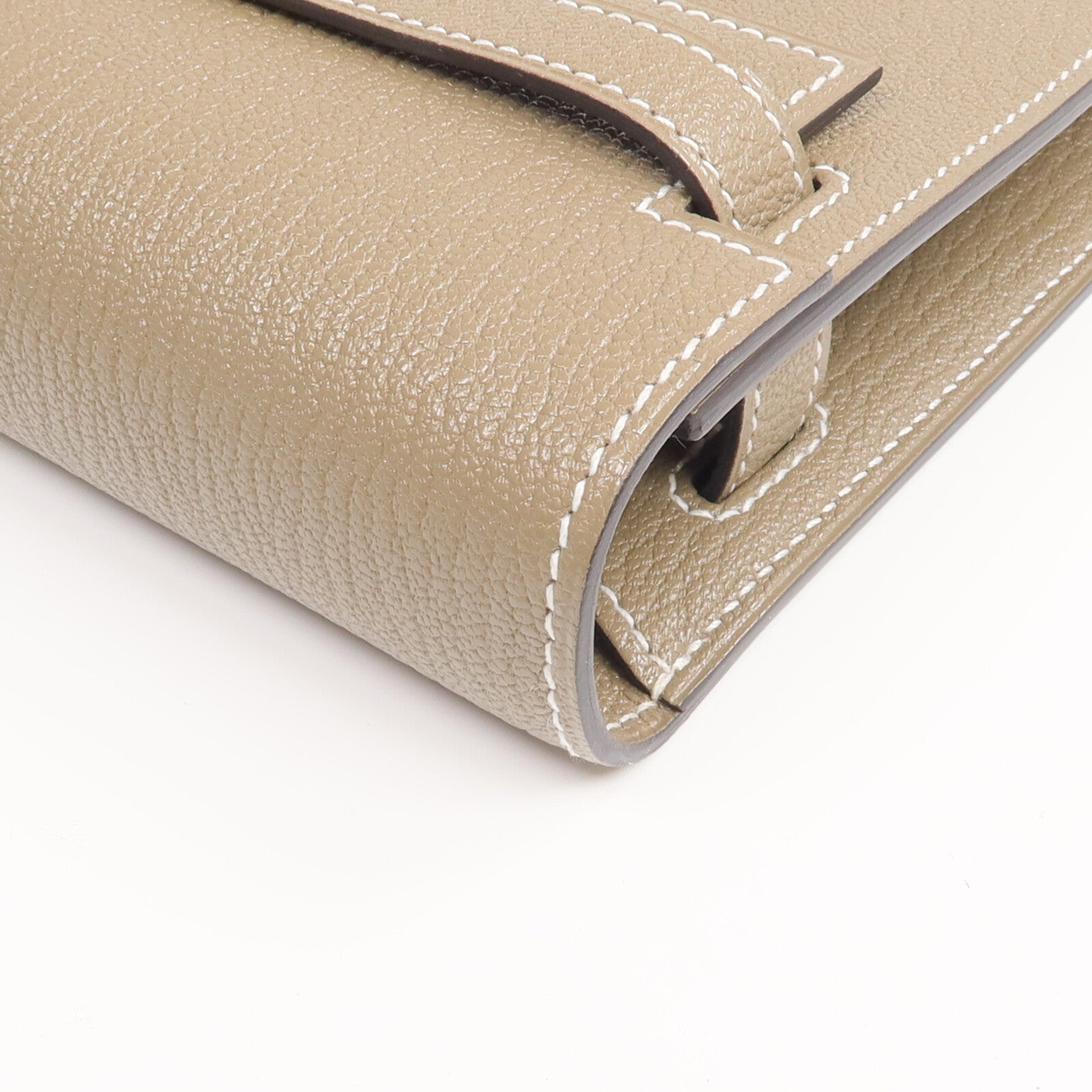HERMES Chevre Mysore皮革Kelly To Go銀扣肩背袋Etoupe