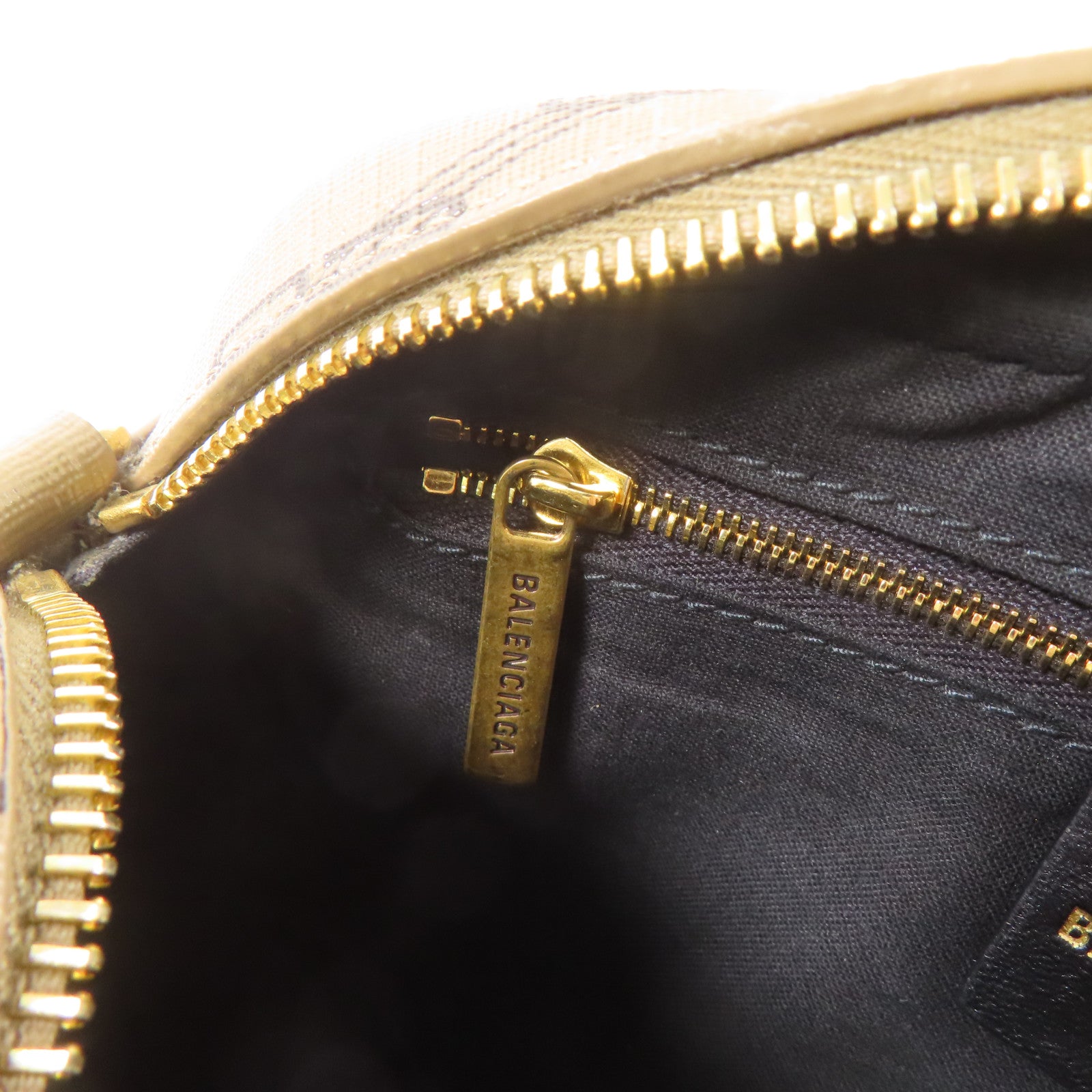 BALENCIAGA GHW Signature Camera Shoulder Bag 702701 Coated Canvas Brown