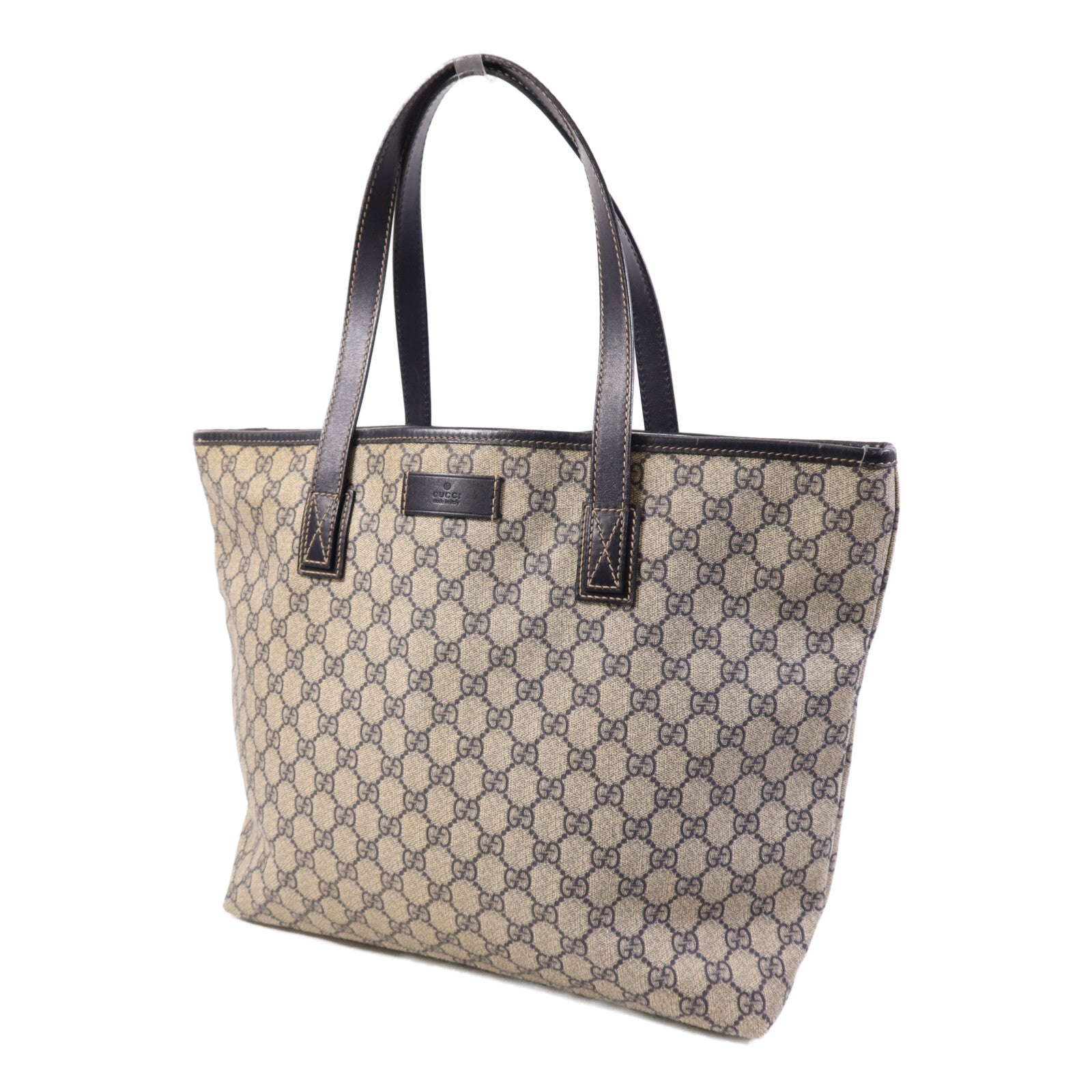 GUCCI 塗層帆布Tote Bag銀扣手挽袋