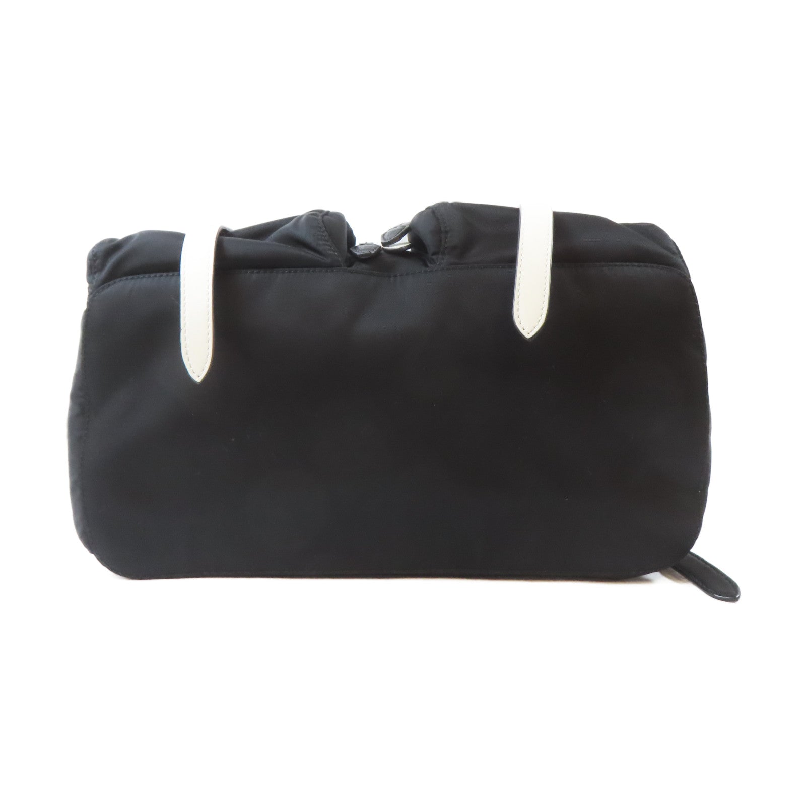 PRADA 尼龍Backpack銀扣背包黑色