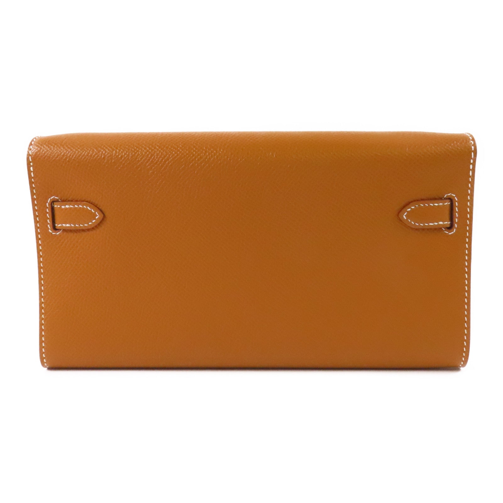 HERMES Epsom皮革Kelly To Go銀扣肩背袋37 Gold