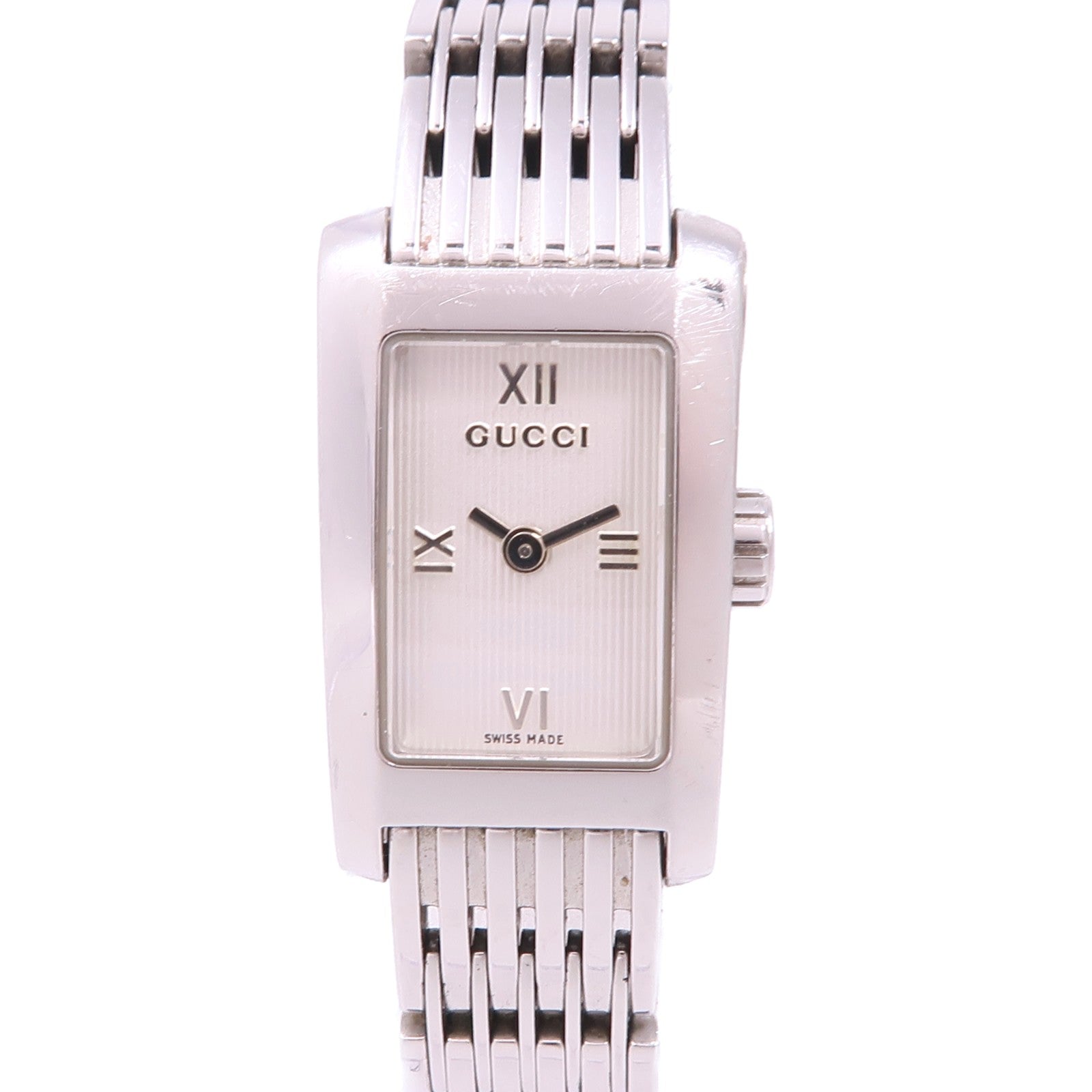 GUCCI Quartz Watch 8600L Stainless Steel White