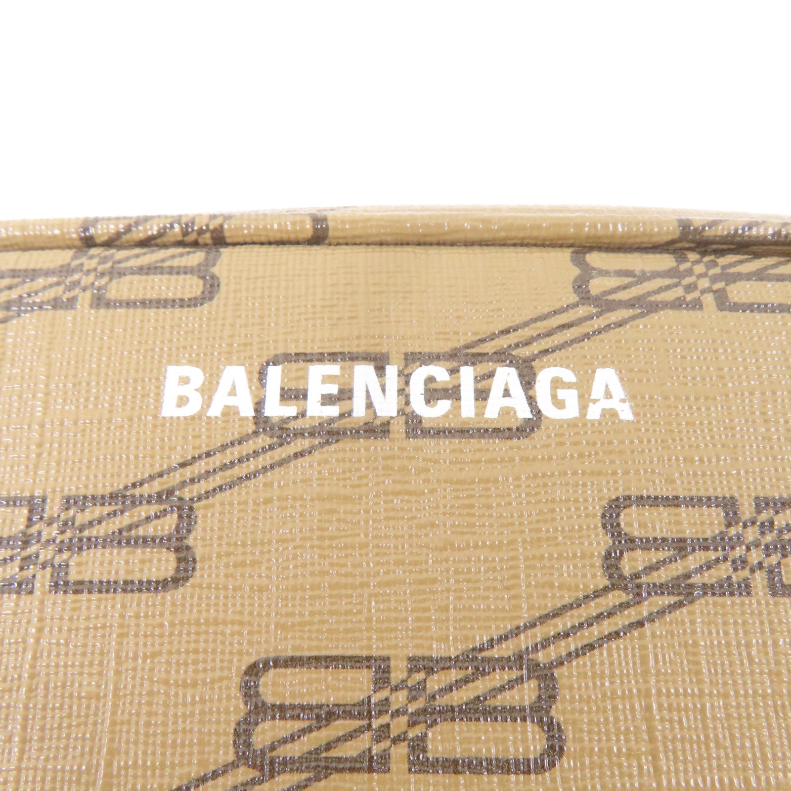 BALENCIAGA GHW Signature Camera Shoulder Bag 702701 Coated Canvas Brown
