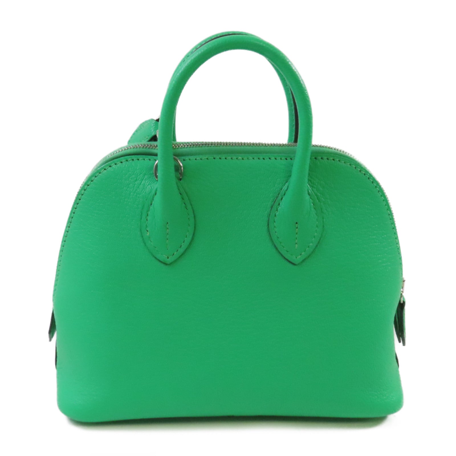 HERMES 【激減優惠】Chevre皮革Mini Bolide 1923 Shoulder Bag銀扣肩背袋0Z Vert Comic/ 漫畫綠色