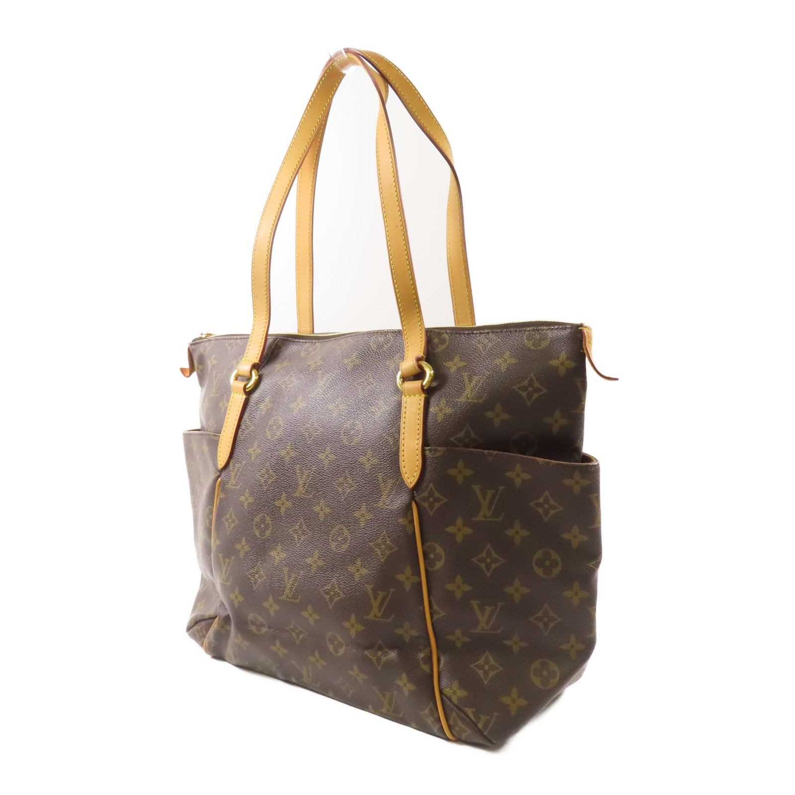 LOUIS VUITTON Monogram Totally MM金扣肩背袋棕色
