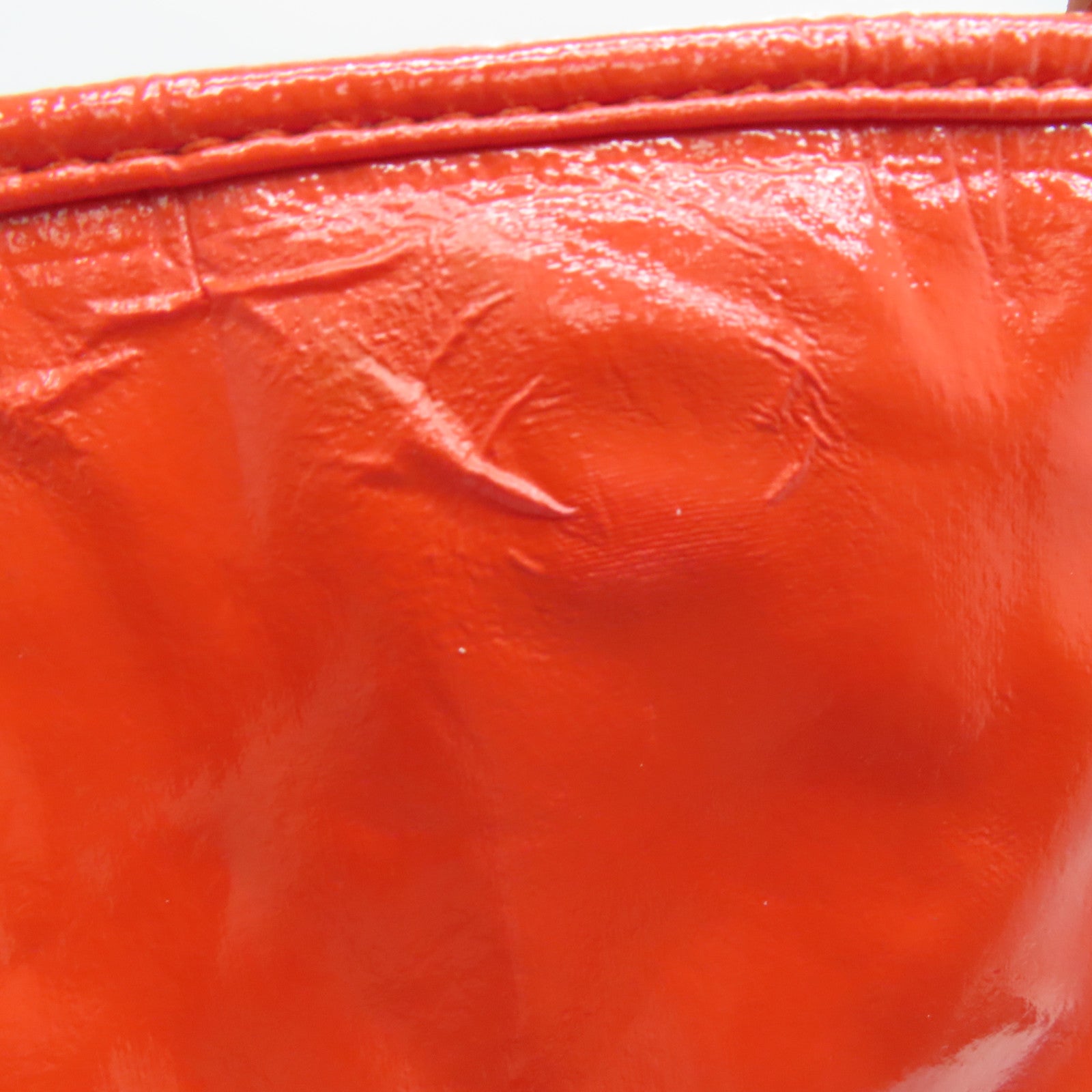 Miu Miu 漆皮皮革Tote Bag金扣手挽袋橙紅色