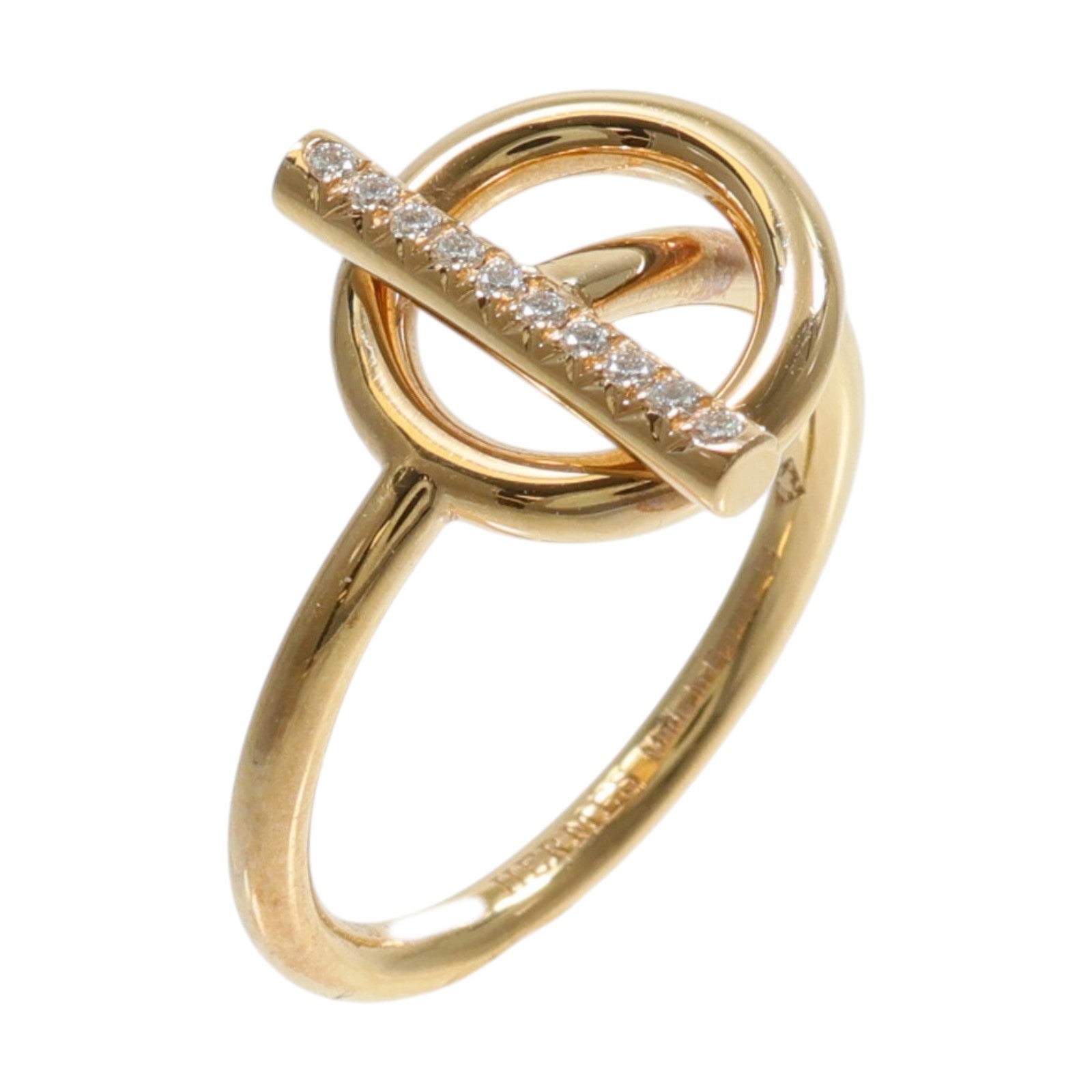 HERMES 18K玫瑰金Echappee Rings鑽石戒指