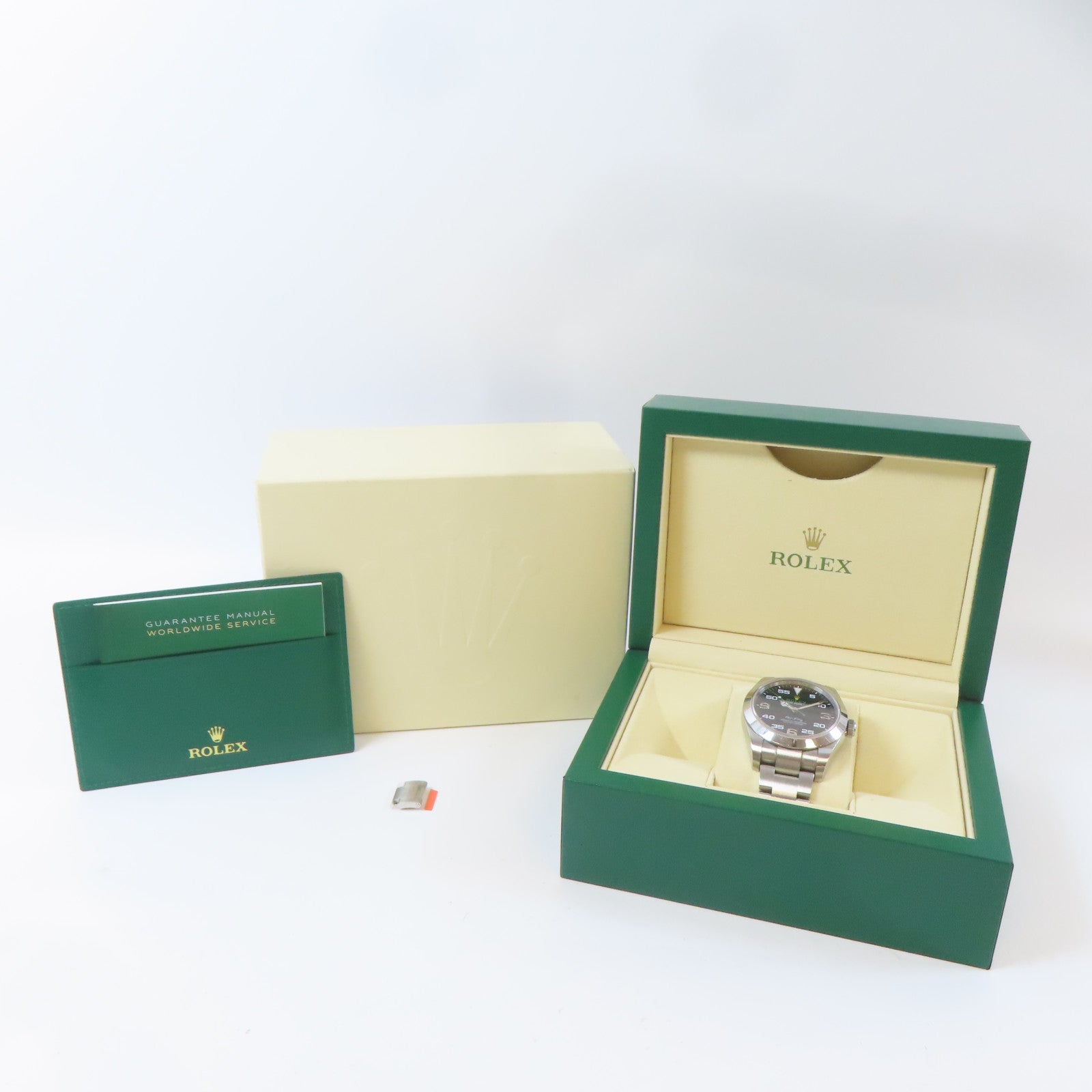 ROLEX Air King不鏽鋼手錶自動機芯黑色#17.5cm