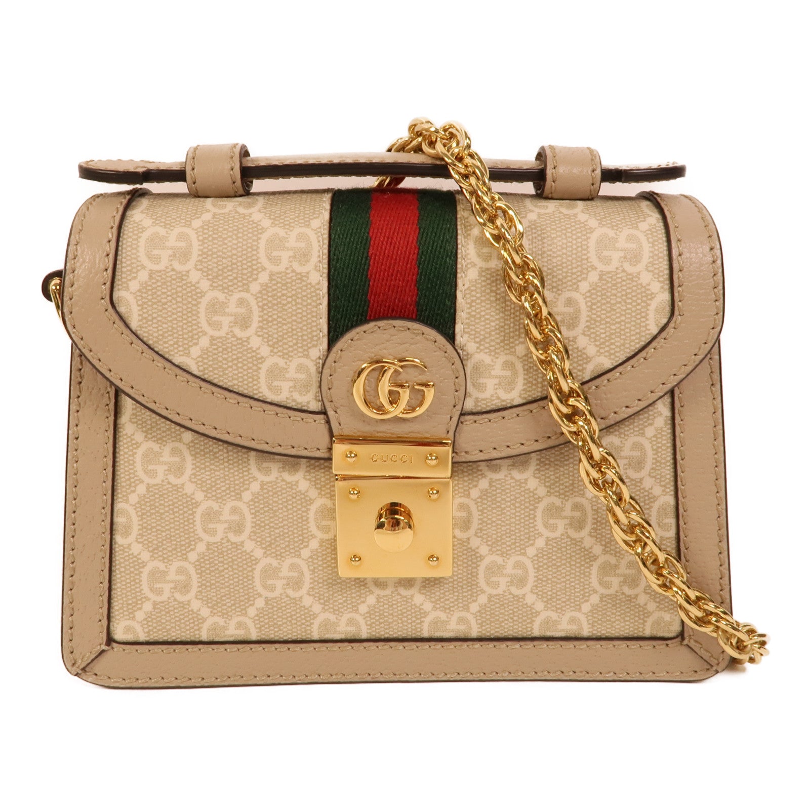 GUCCI 塗層帆布Mini Ophidia手挽肩背兩用袋