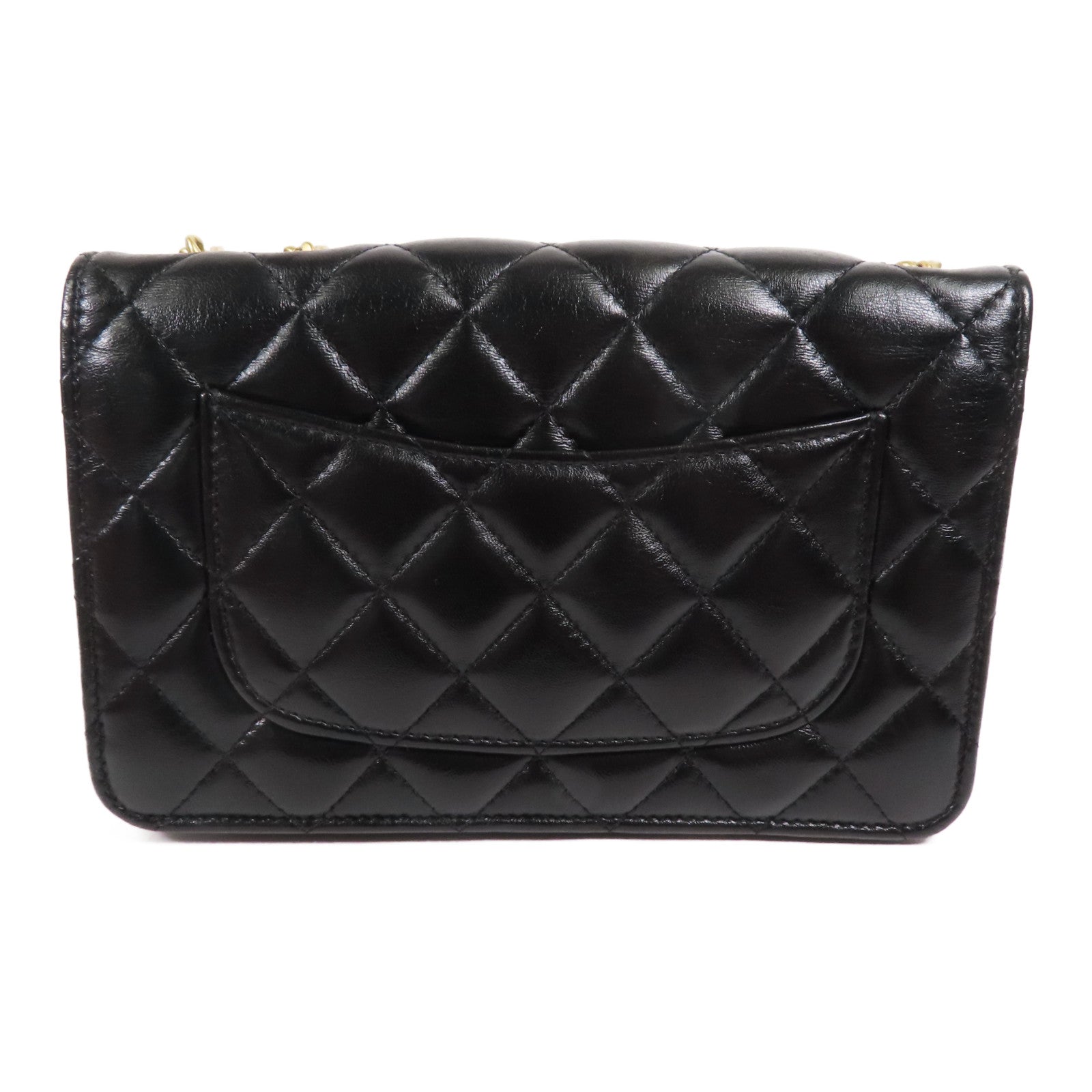 CHANEL 羊皮皮革WOC Wallet On Chain金扣鏈帶肩背袋