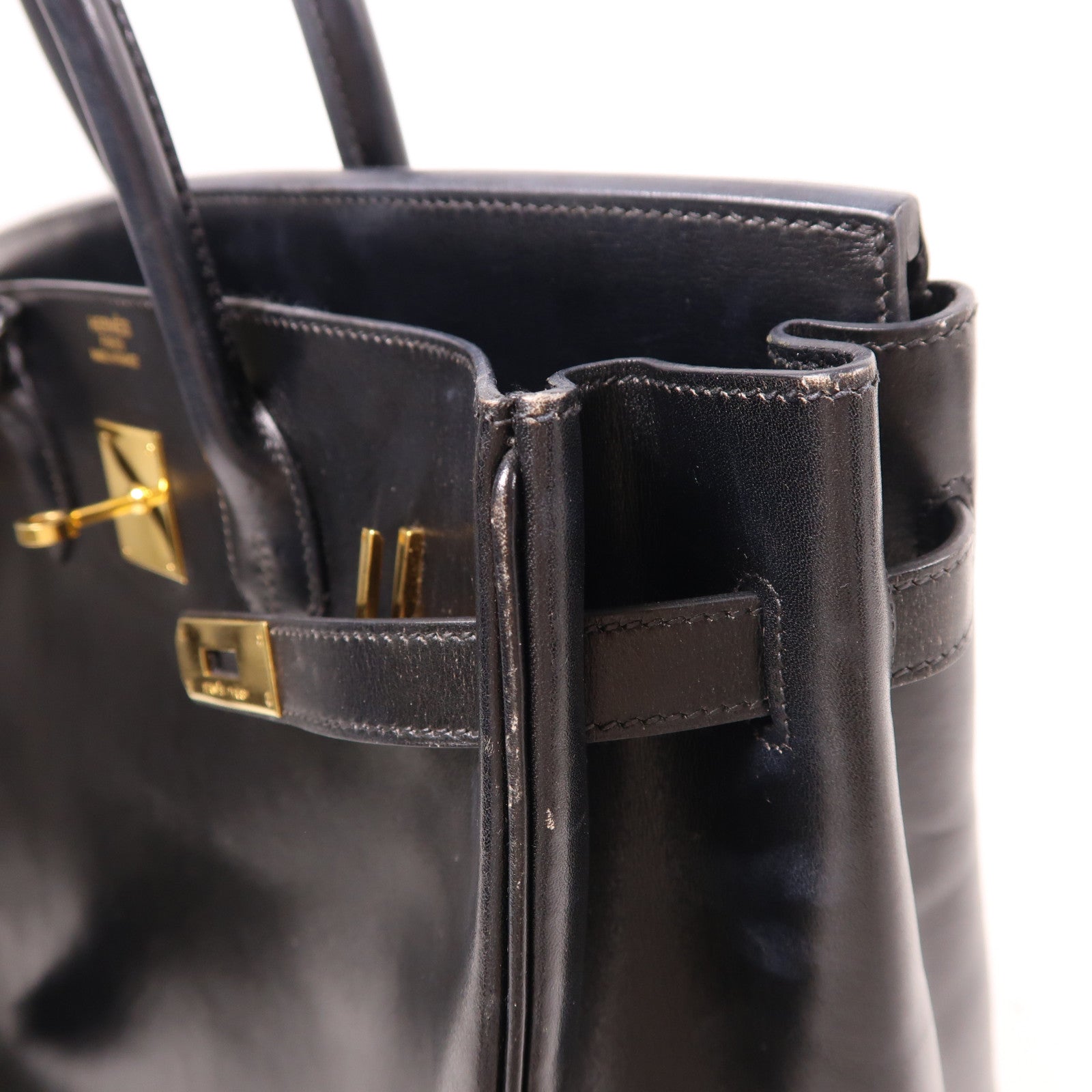 HERMES Box Calf皮革Birkin 35金扣手挽袋Noir