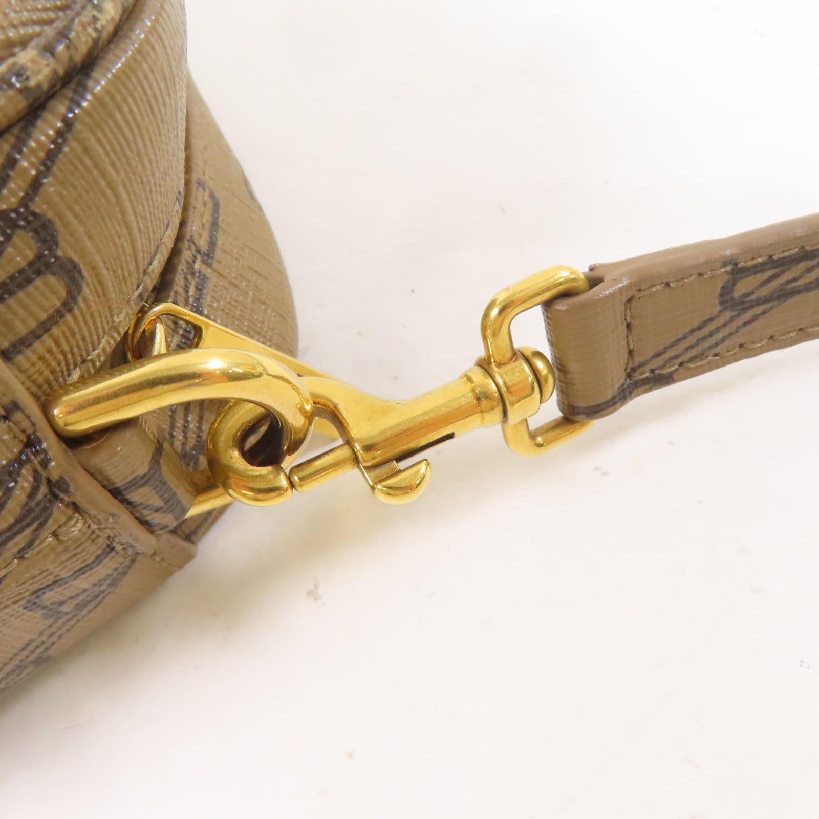 BALENCIAGA GHW Signature Camera Shoulder Bag 702701 Coated Canvas Brown