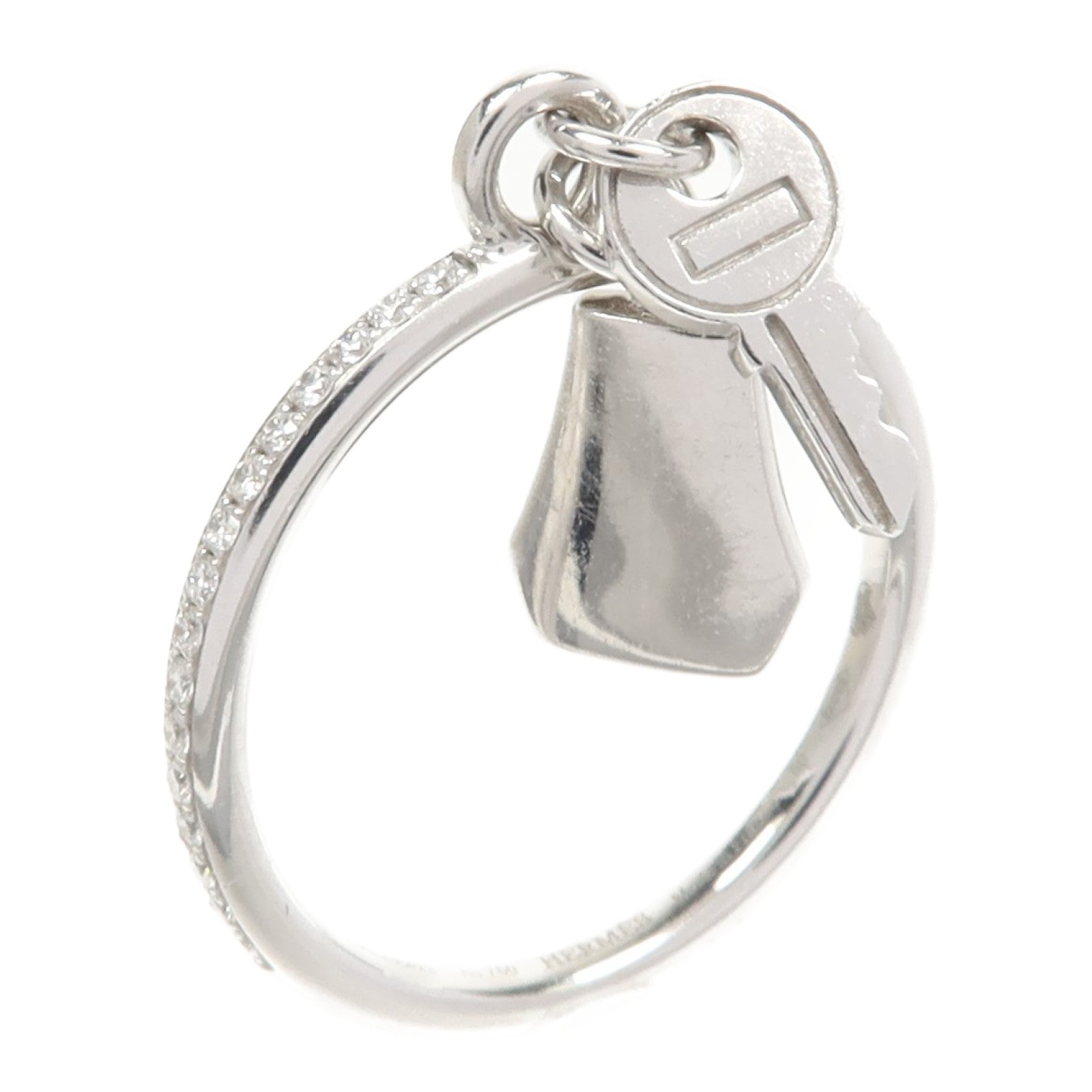 HERMES 18K白金Kelly Clochette Ring戒指Hermes#50/US#5.25