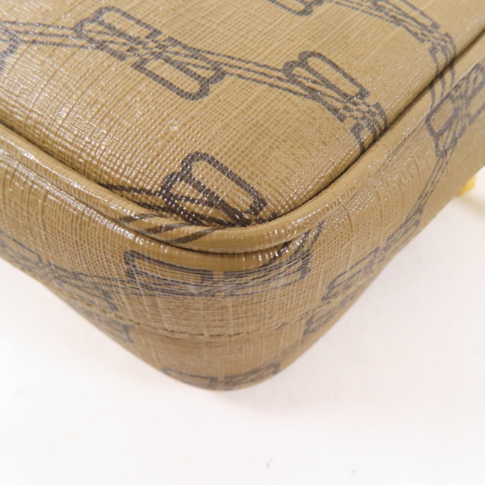 BALENCIAGA GHW Signature Camera Shoulder Bag 702701 Coated Canvas Brown