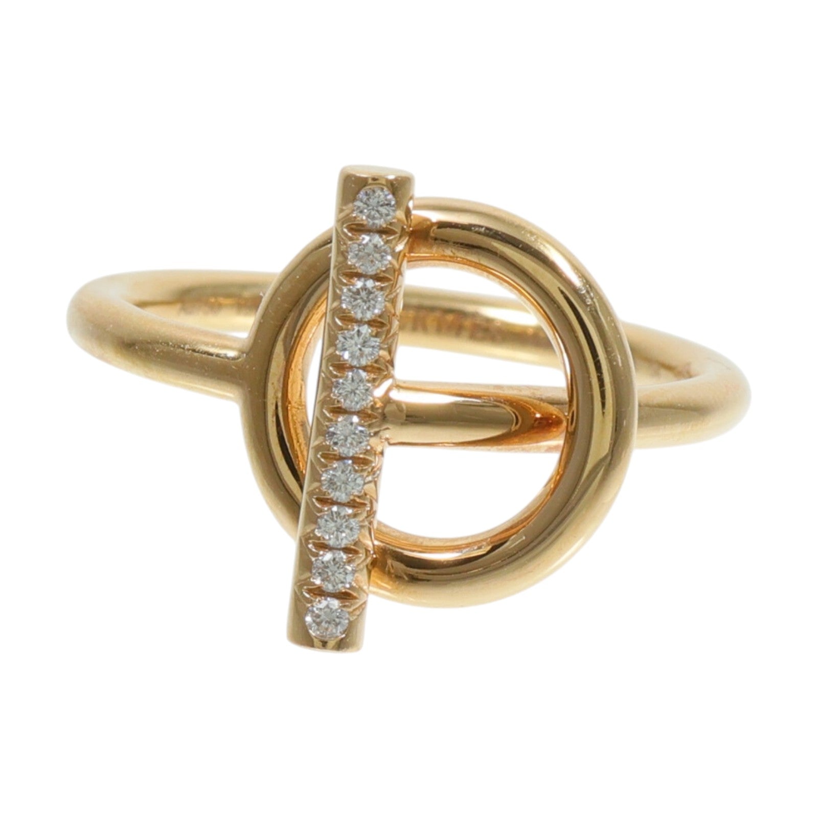 HERMES 18K玫瑰金Echappee Rings鑽石戒指