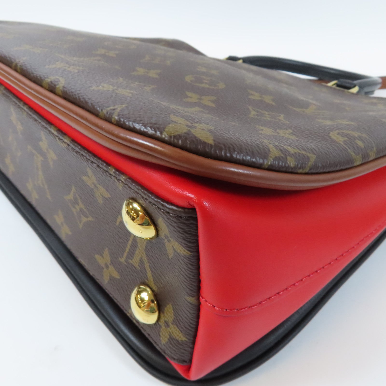 LOUIS VUITTON 【激減優惠】Monogram Millefeuille 2 Way Shoulder Bag金扣手挽肩背兩用袋啡色