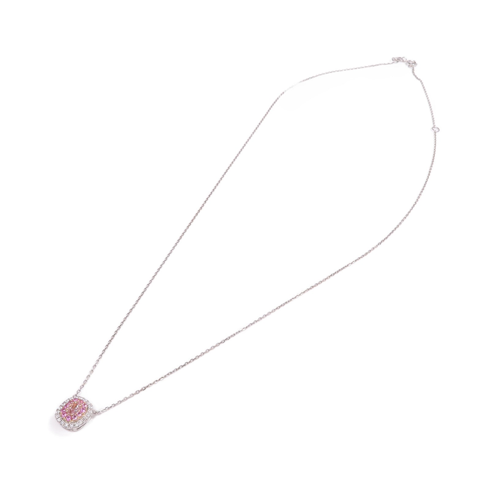 JEWELRY 18K白金Sapphire Diamond Necklace粉紅色藍寶石/鑽石項鍊