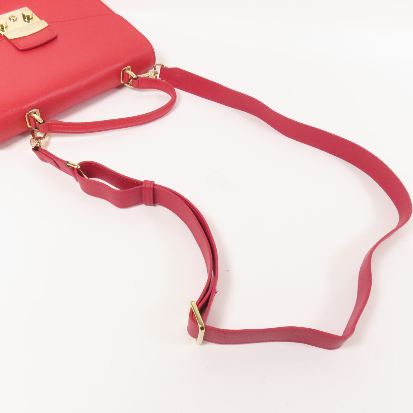 Furla 牛皮皮革Shoulder Bag金扣手挽肩背兩用袋