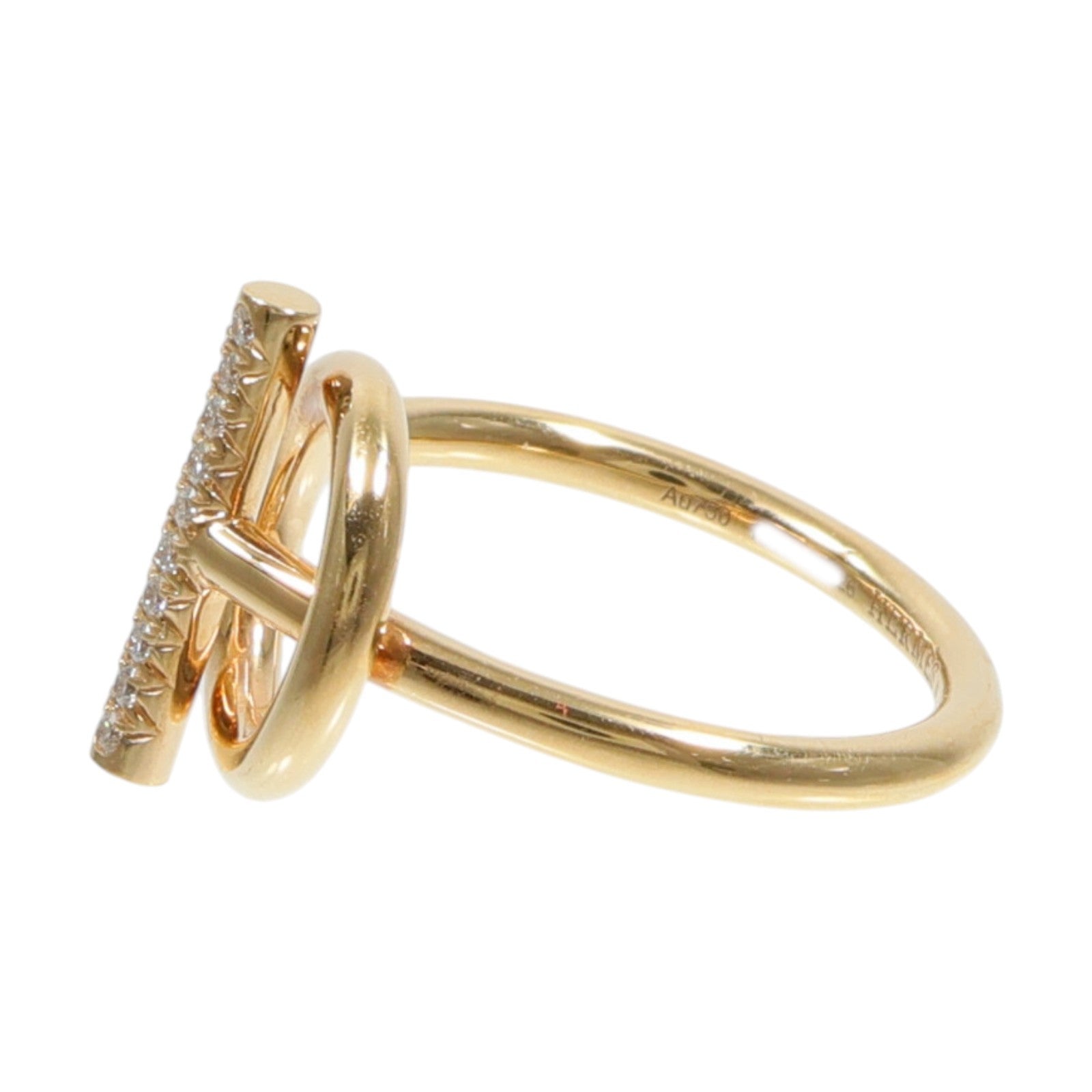 HERMES 18K玫瑰金Echappee Rings鑽石戒指