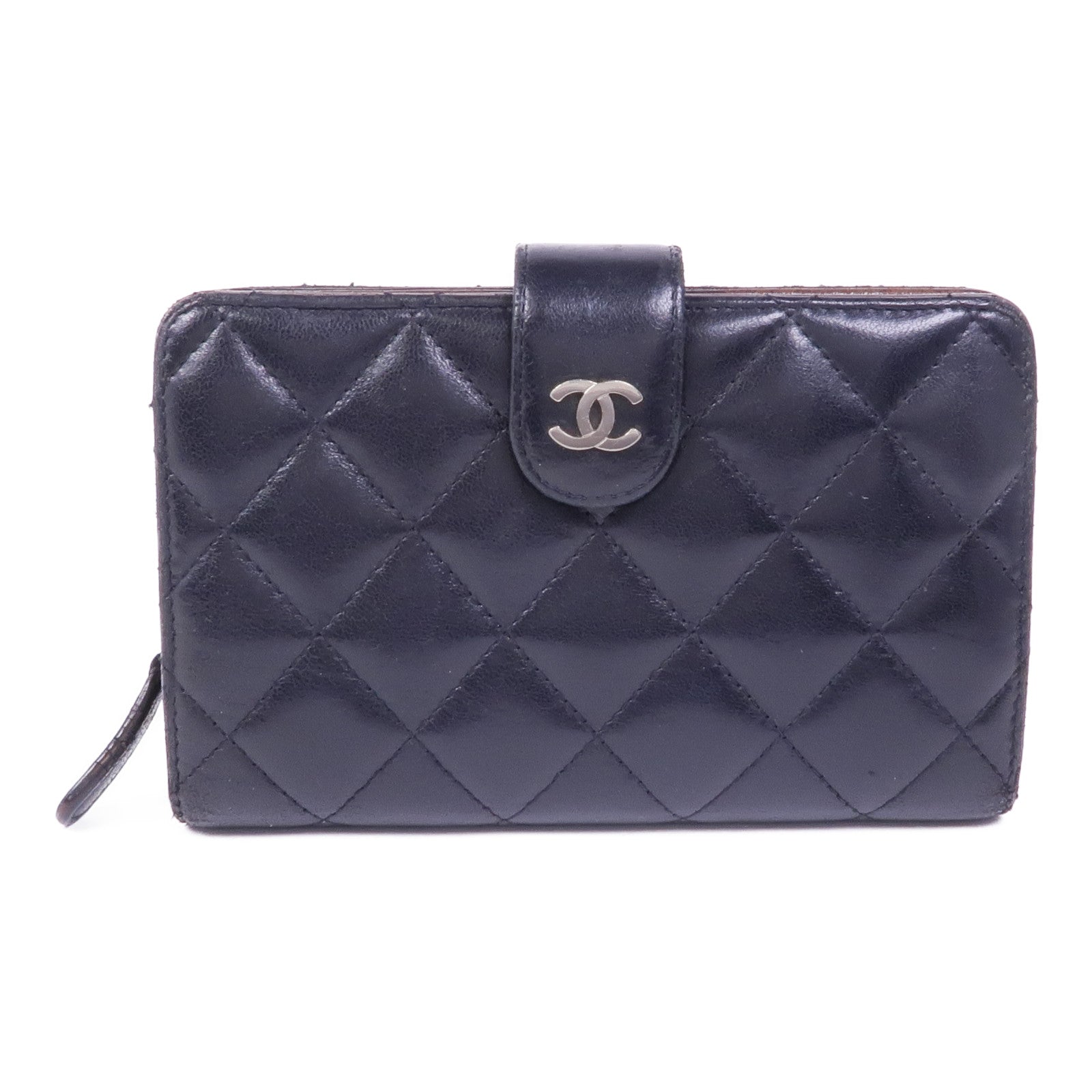 CHANEL 羊皮皮革Wallet銀扣錢包