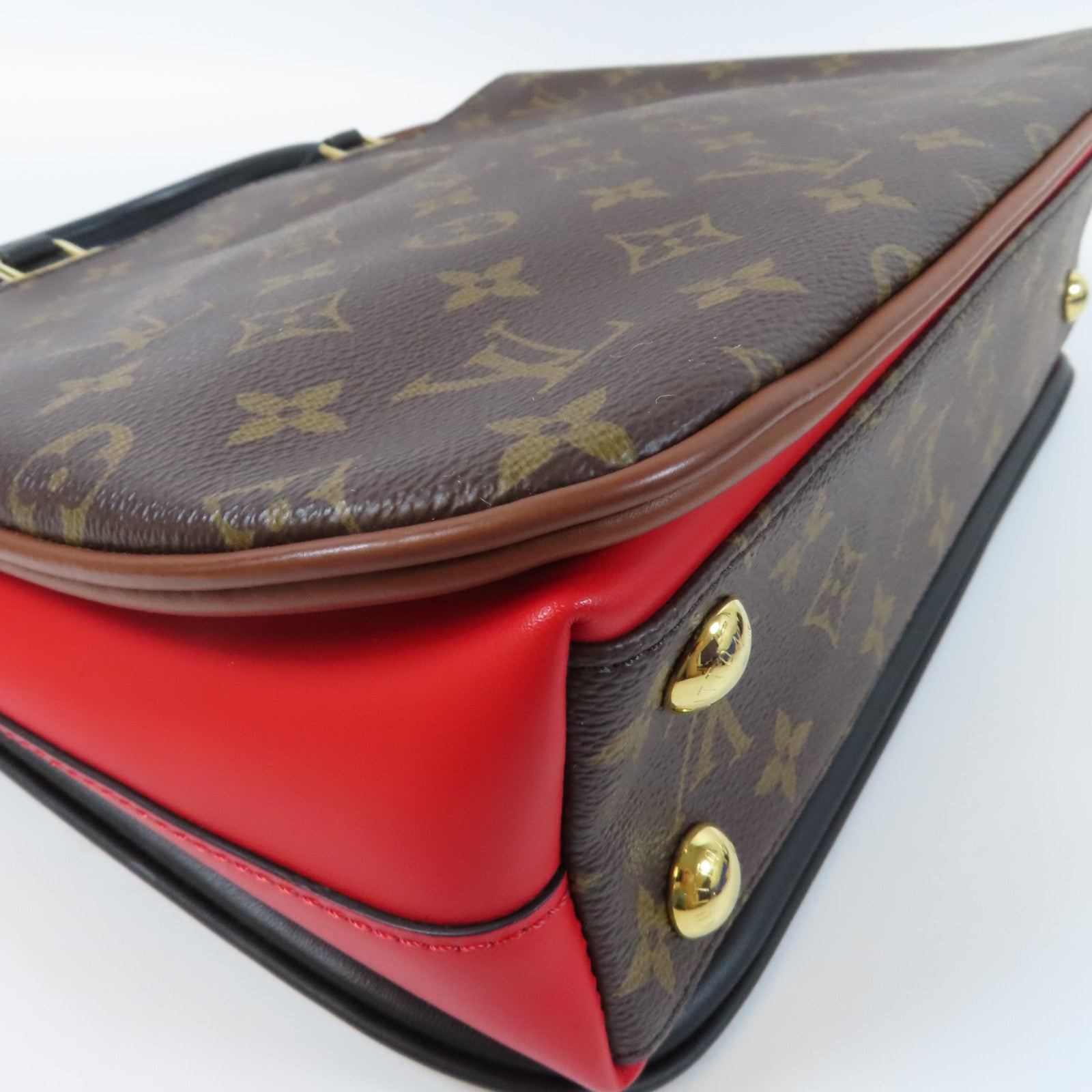 LOUIS VUITTON 【激減優惠】Monogram Millefeuille 2 Way Shoulder Bag金扣手挽肩背兩用袋啡色