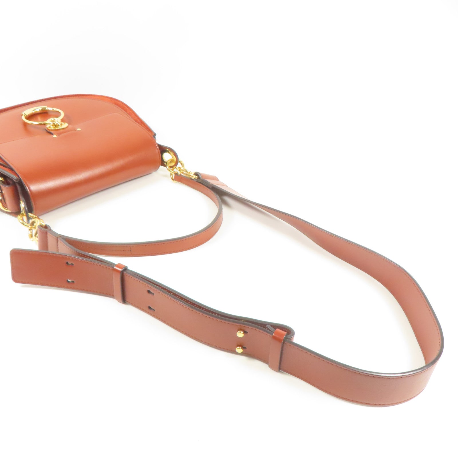 Chloe 牛皮皮革Tess Bag金扣肩背袋