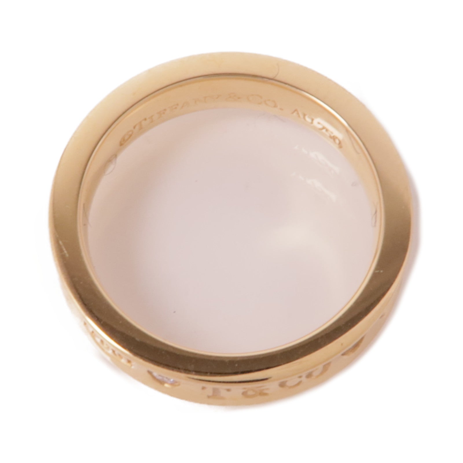 TIFFANY¡®CO Band Ring Diamond 18K Pink Gold US#4.75