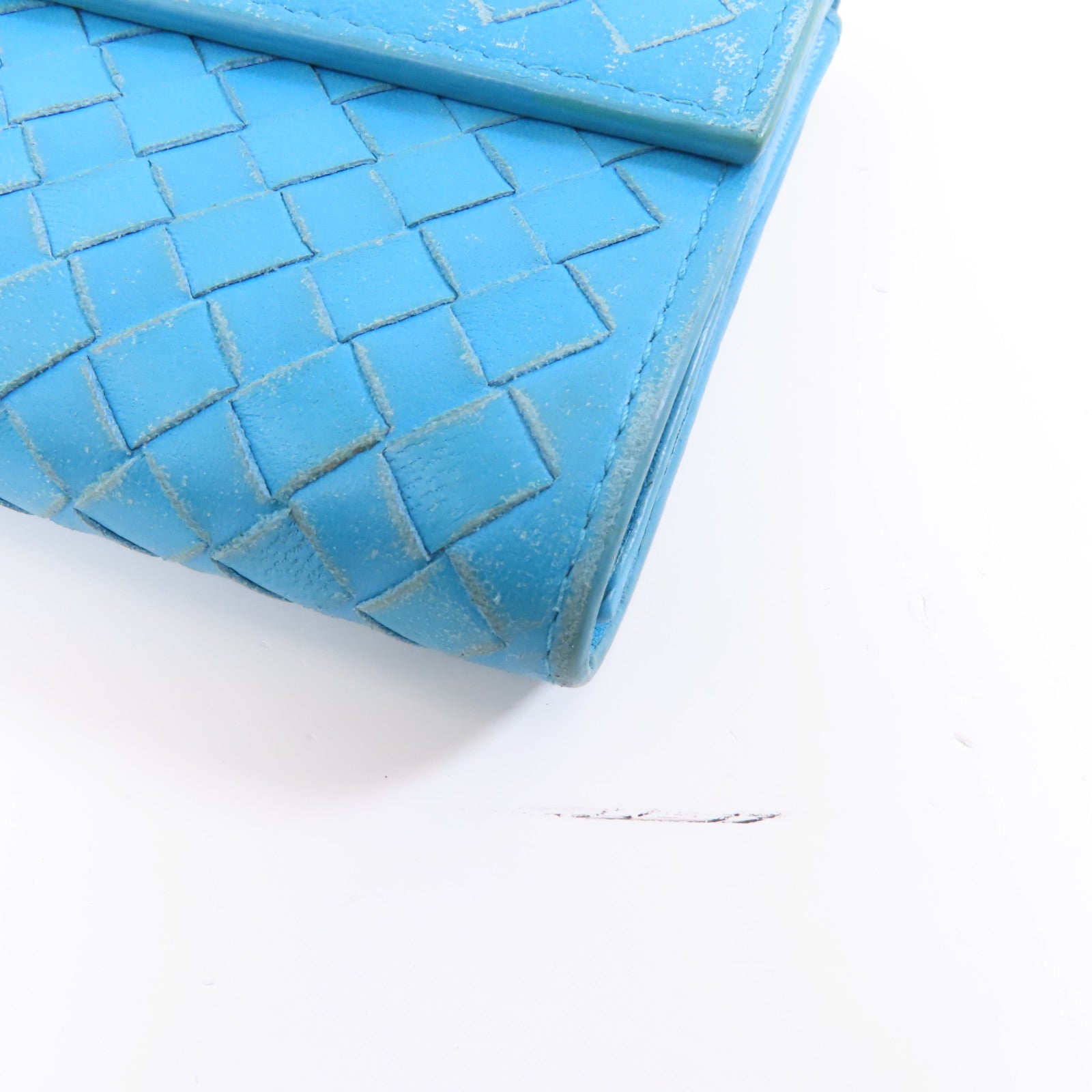 BOTTEGA VENETA 【激減優惠】皮革Long Wallet長錢包綠松石色