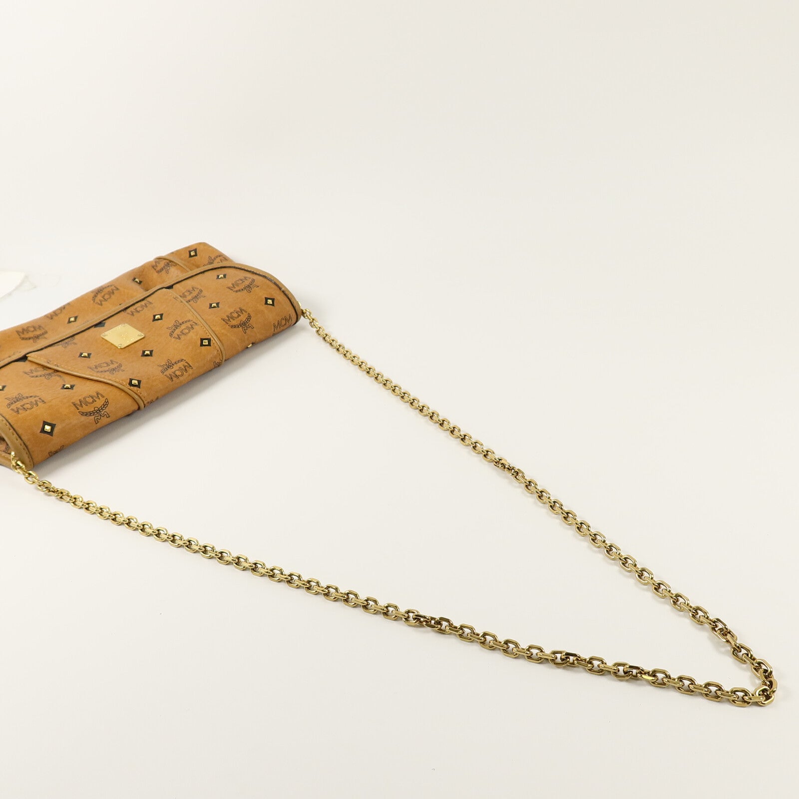 MCM 塗層帆布Chain Shoulder鏈帶肩背袋