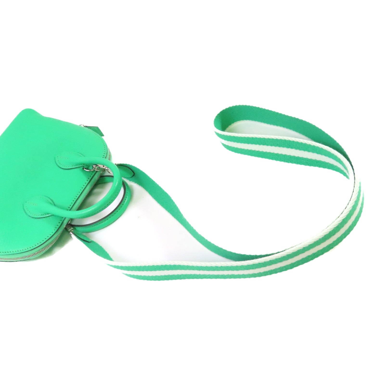 HERMES 【激減優惠】Chevre皮革Mini Bolide 1923 Shoulder Bag銀扣肩背袋0Z Vert Comic/ 漫畫綠色