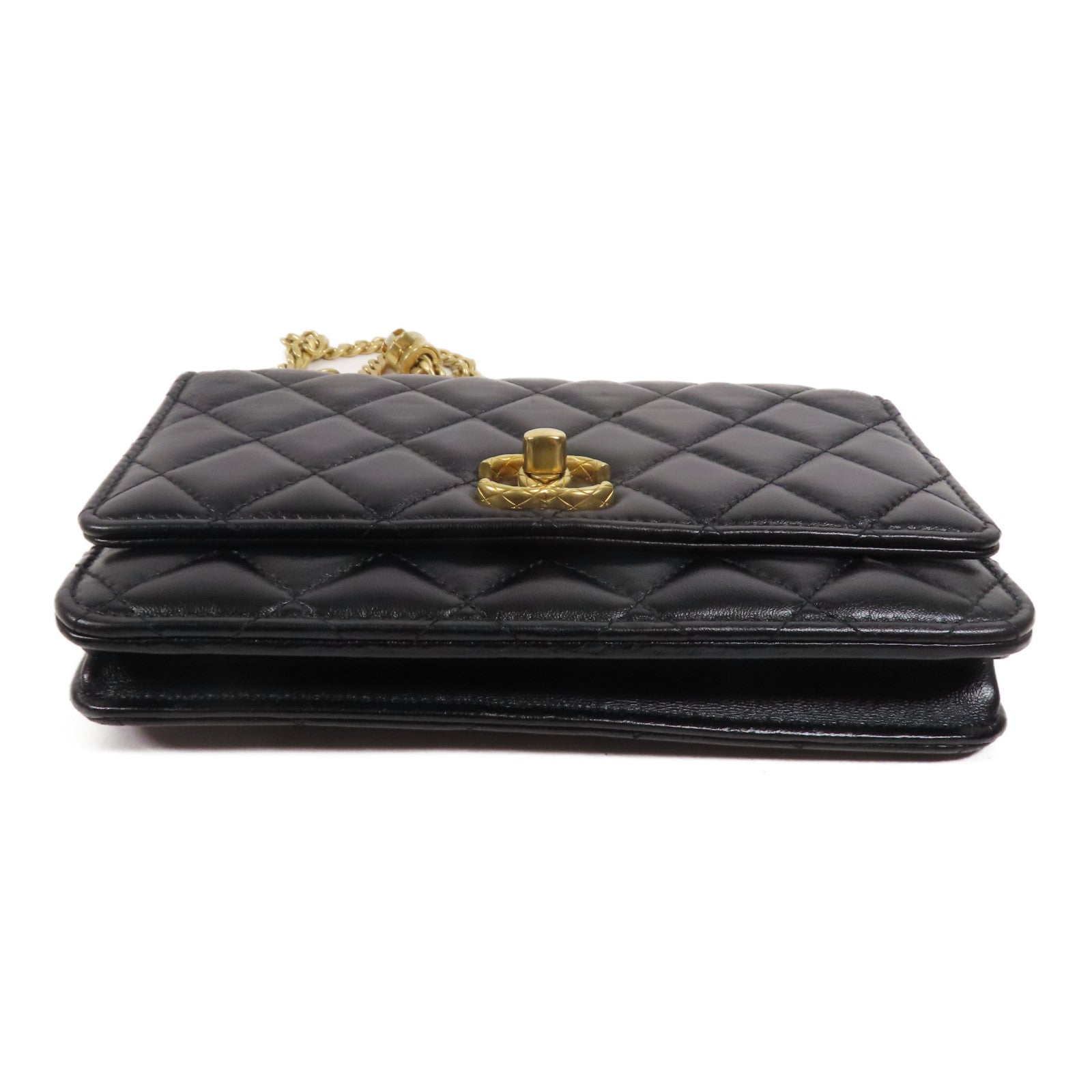 CHANEL 羊皮皮革WOC Wallet On Chain金扣鏈帶肩背袋