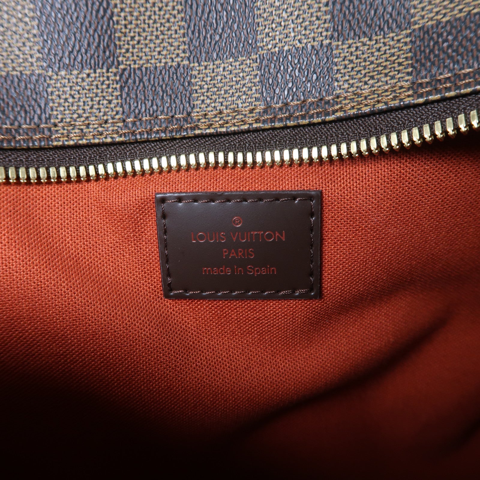 LOUIS VUITTON Damier Ebene Oraf MM金扣肩背袋啡色