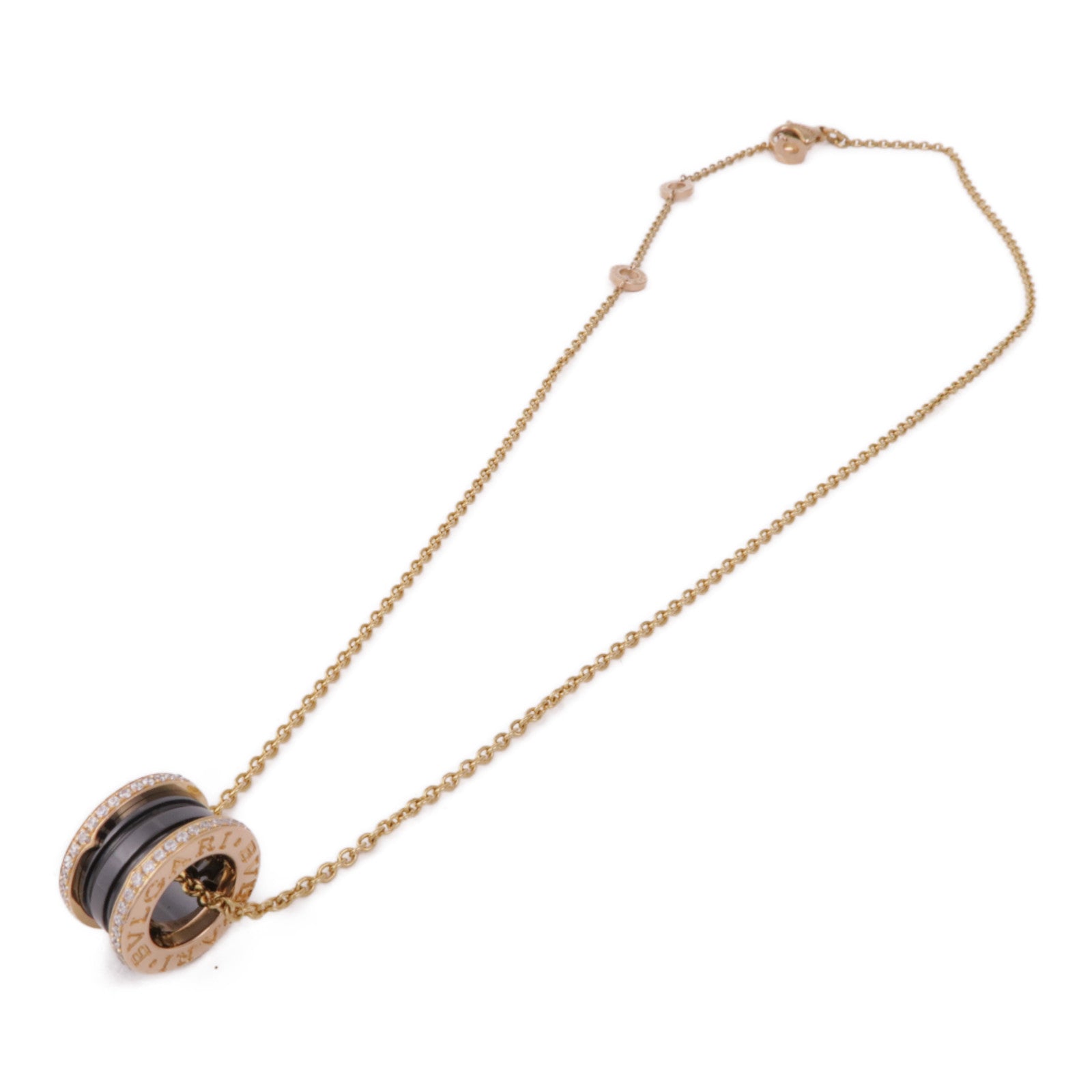 BVLGARI 18K玫瑰金/陶瓷B-Zero 1 Necklace鑽石項鍊