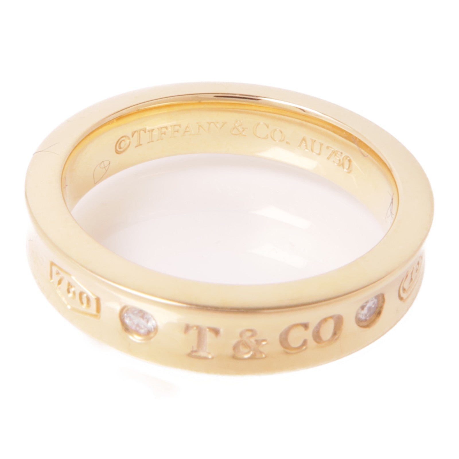 TIFFANY¡®CO Band Ring Diamond 18K Pink Gold US#4.75